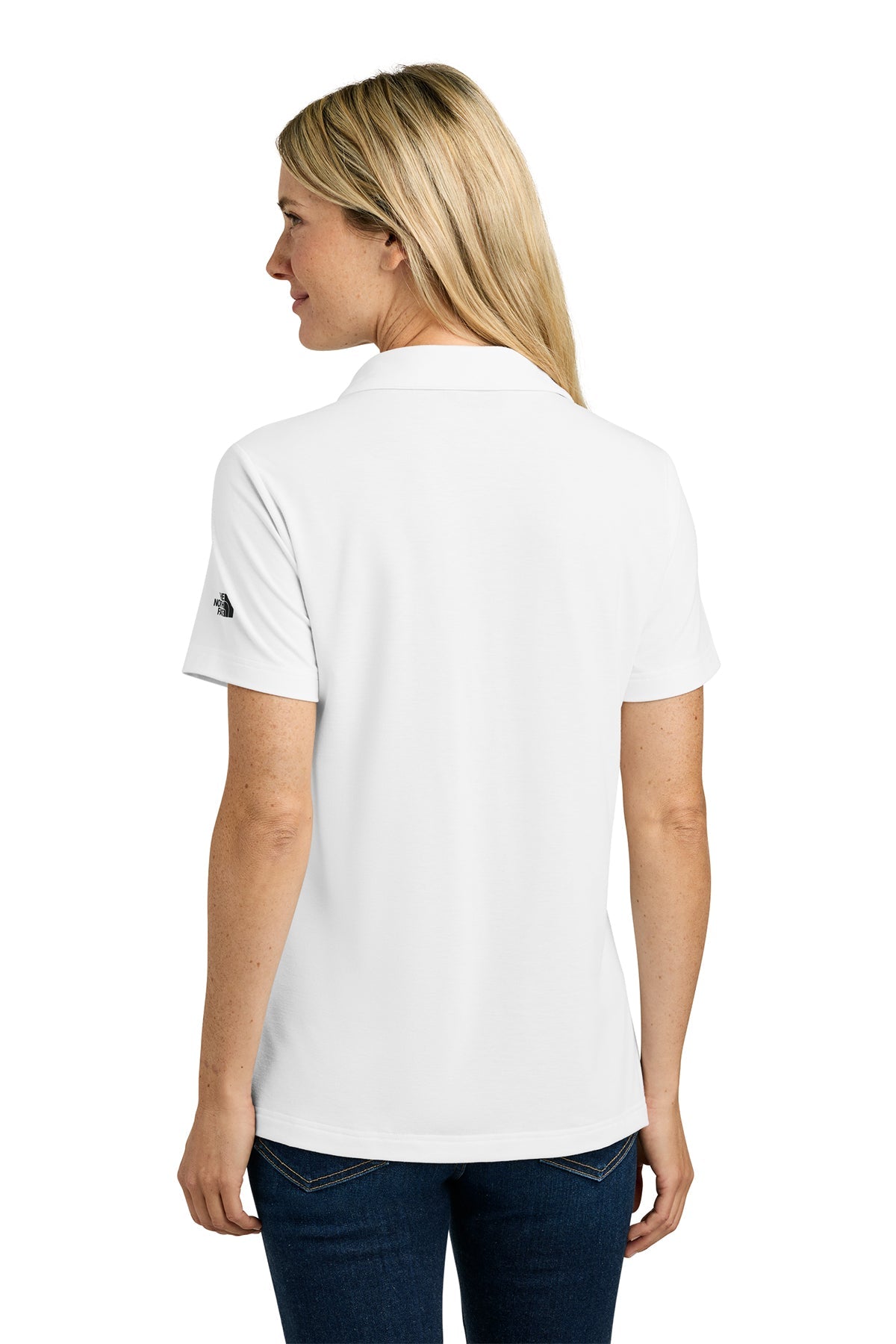 The North Face Womens Canyon Crest Custom Polos, TNF White [Vision Electric and Systems]