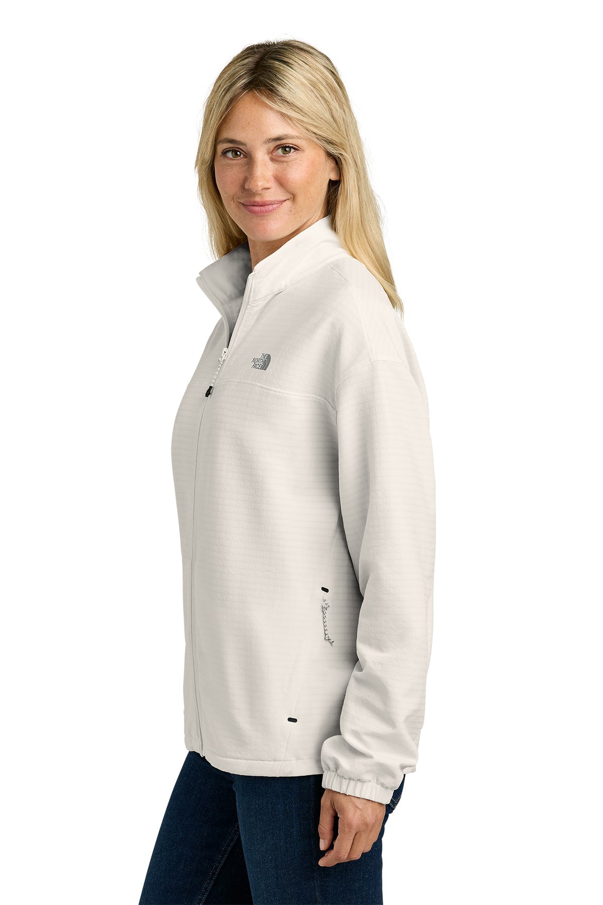 The North Face Womens Mountain Horizon Custom Jackets, White Dune
