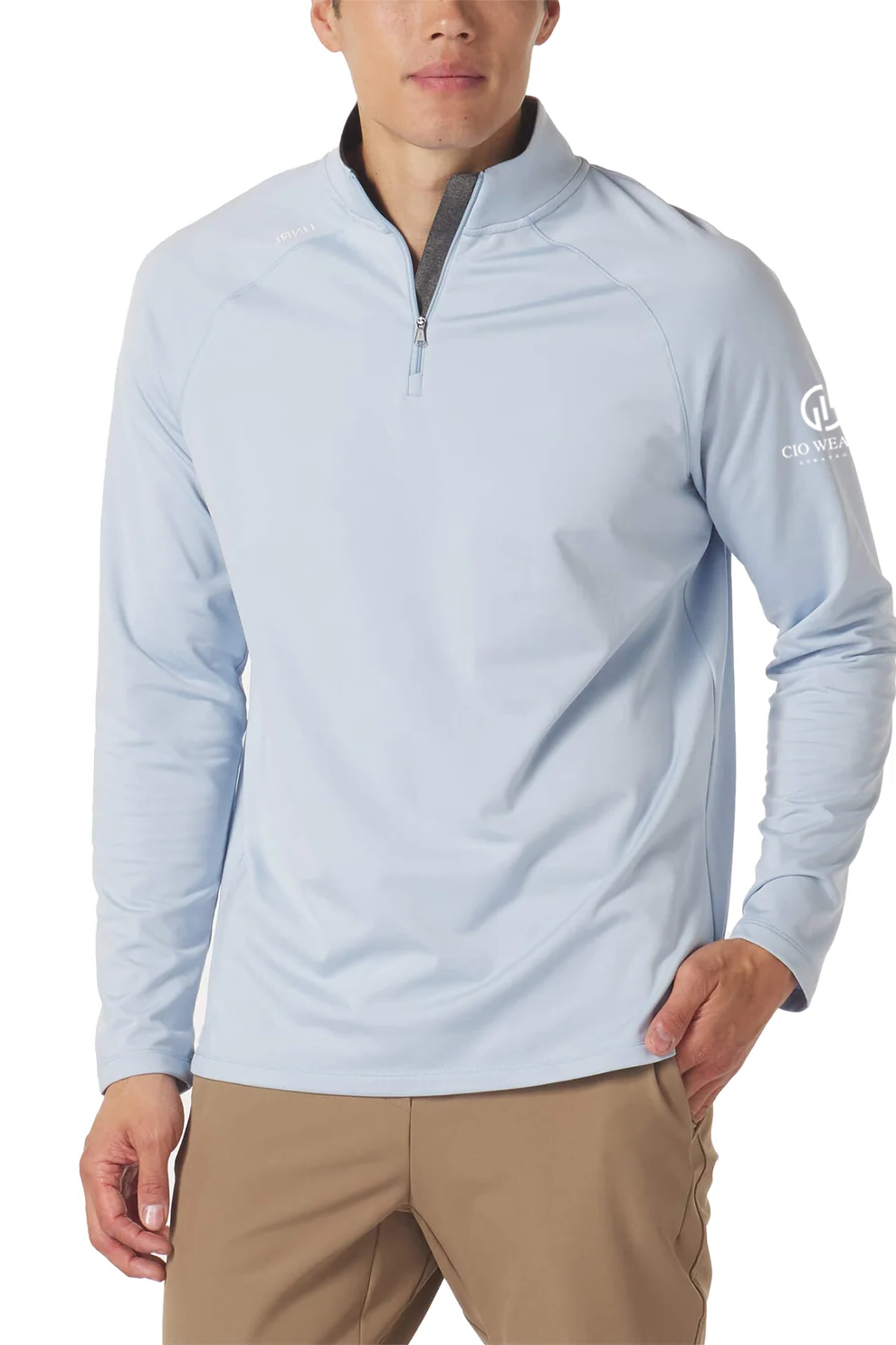 UNRL Interlock Quarter Zip, Sky Blue [CIO Wealth Strategies]