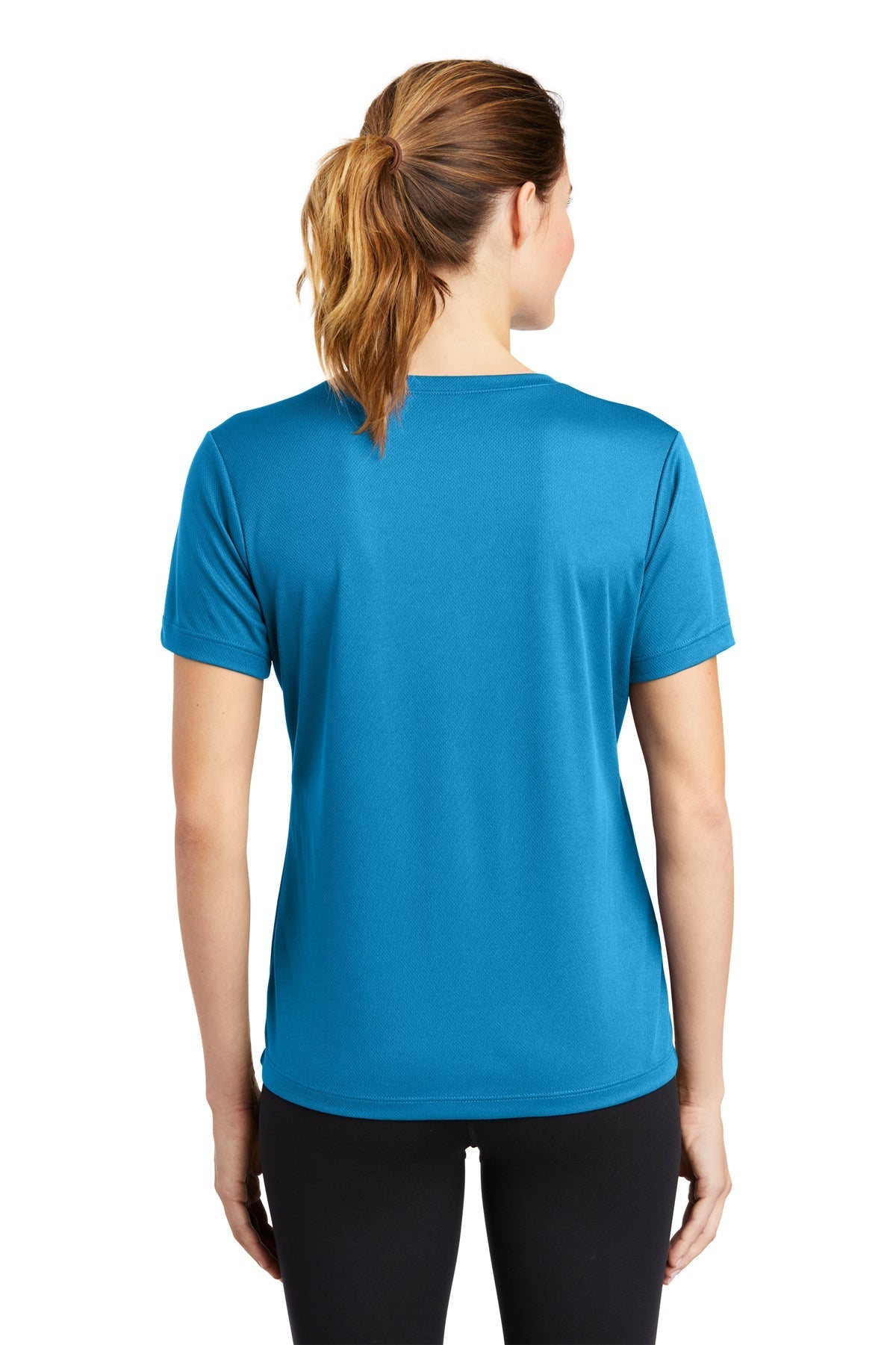 Sport-Tek Ladies PosiCharge Customized RacerMesh V-Neck Tee's, Pond Blue [Saffire LLC]