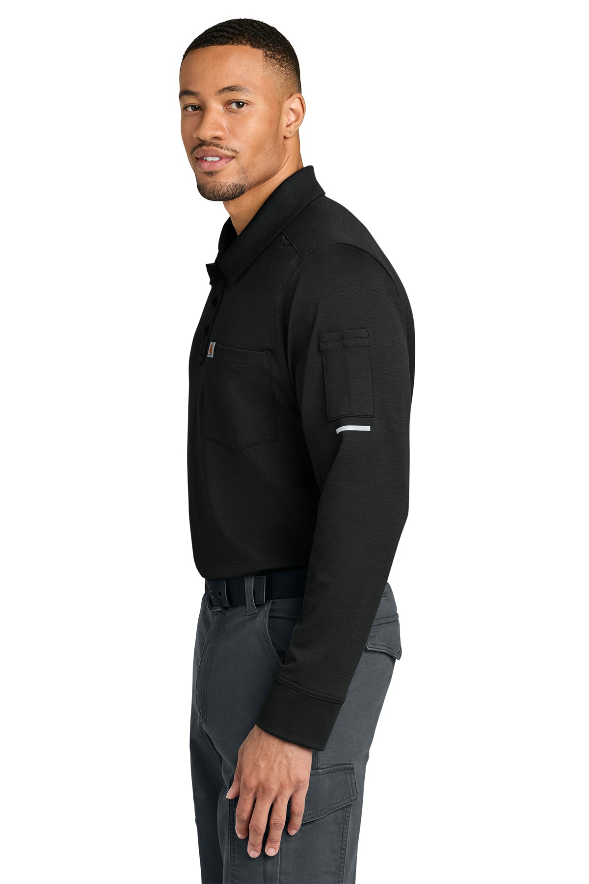 Carhartt FLD & RSCU Long Sleeve Polo, Black