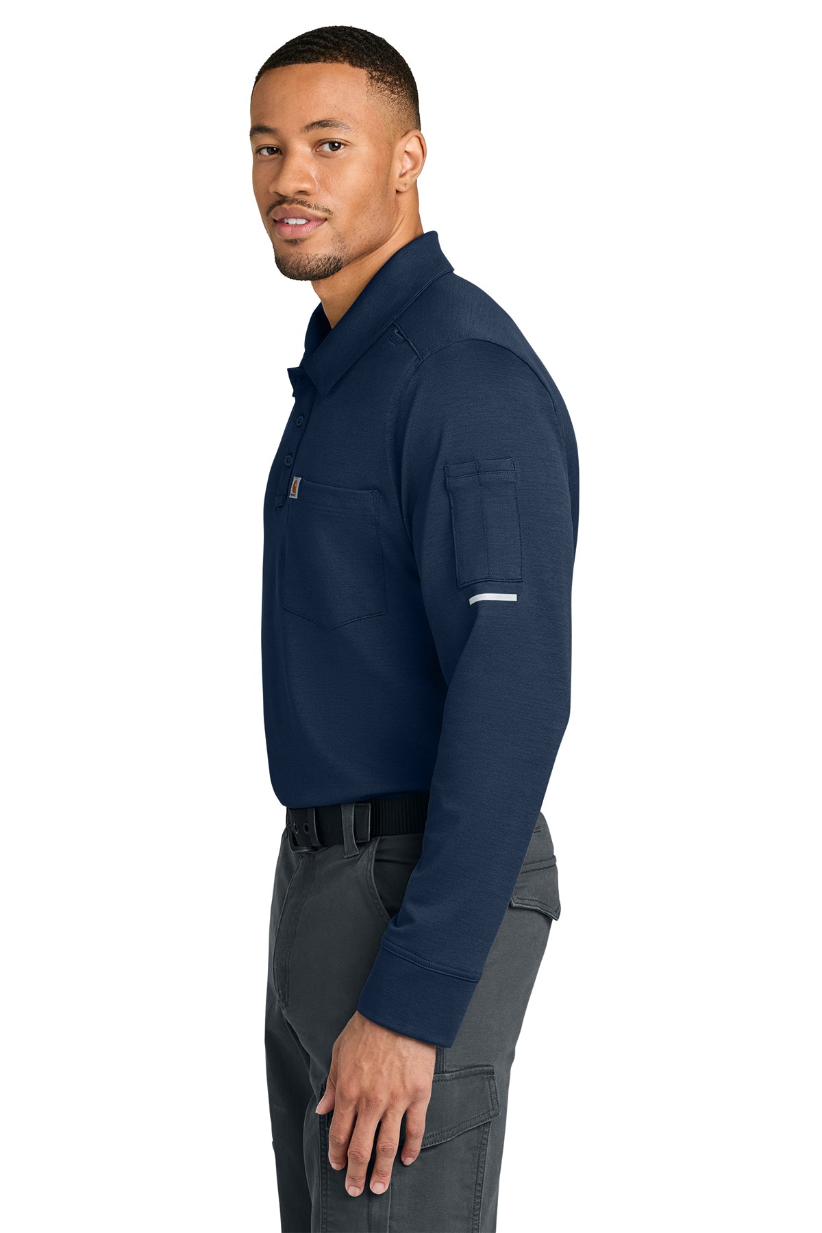 Carhartt FLD & RSCU Long Sleeve Polo, Dark Navy [Dunbar]