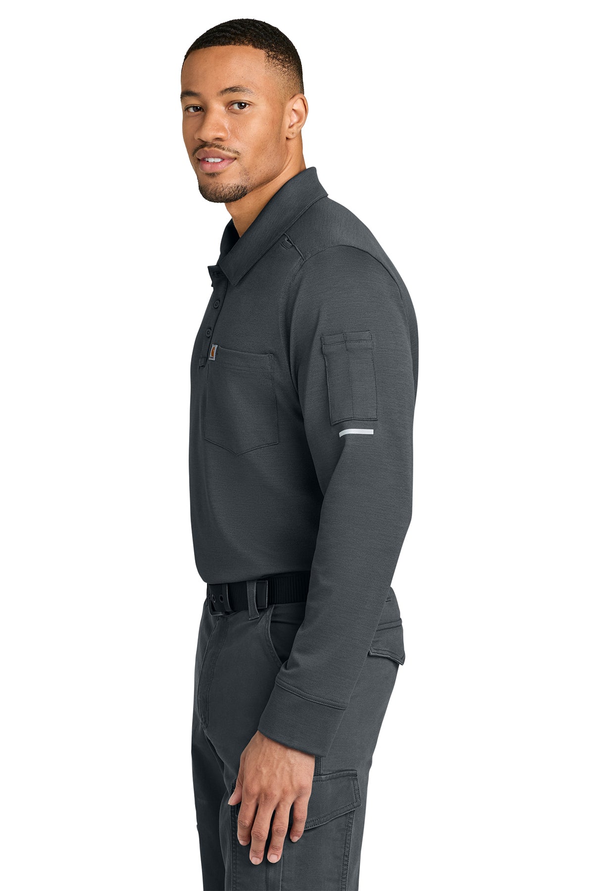 Carhartt FLD & RSCU Long Sleeve Polo, Pewter