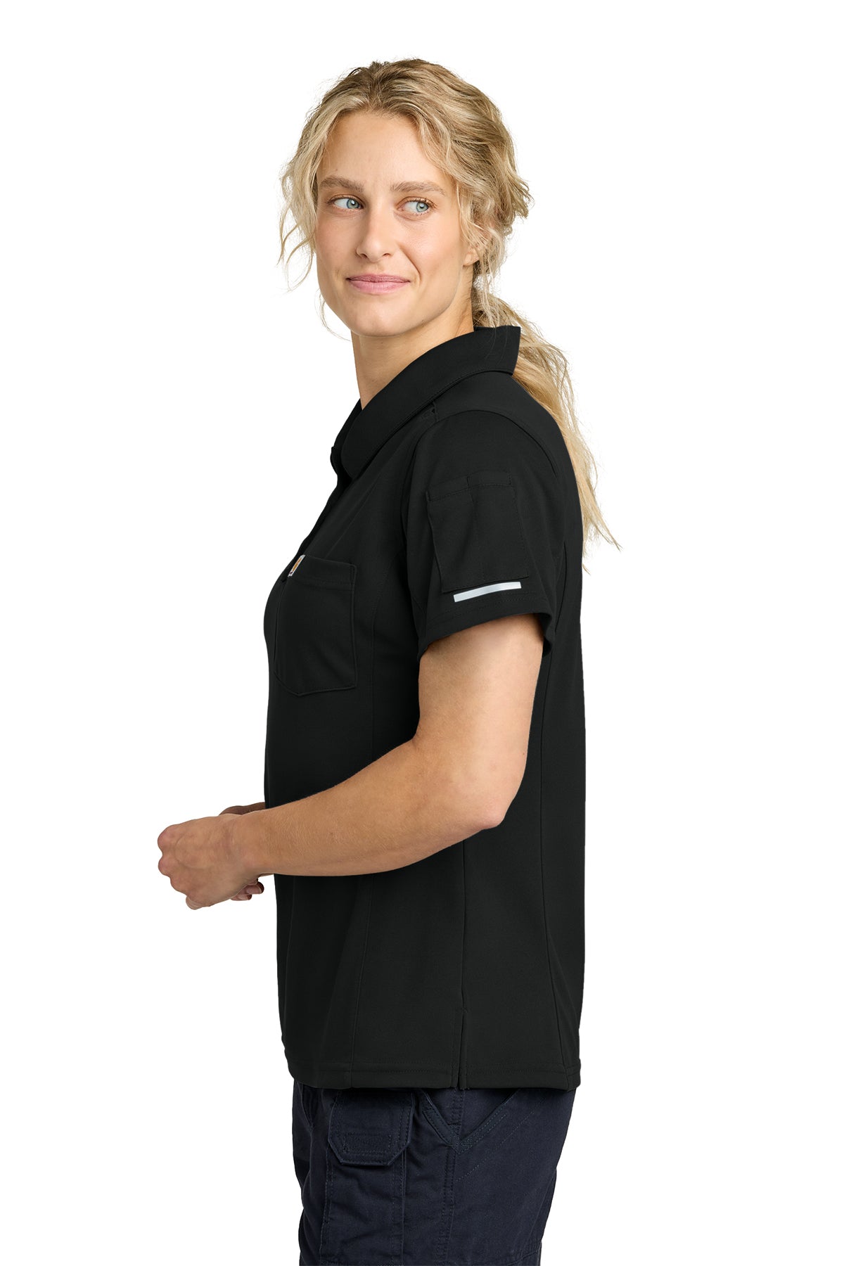 Carhartt Womens FLD & RSCU Polo, Black