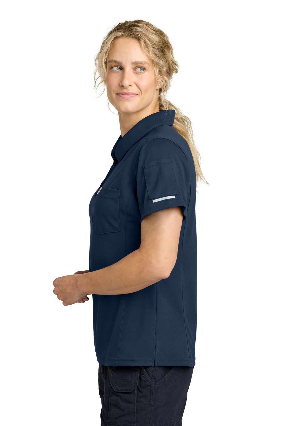 Carhartt Womens FLD & RSCU Polo, Dark Navy