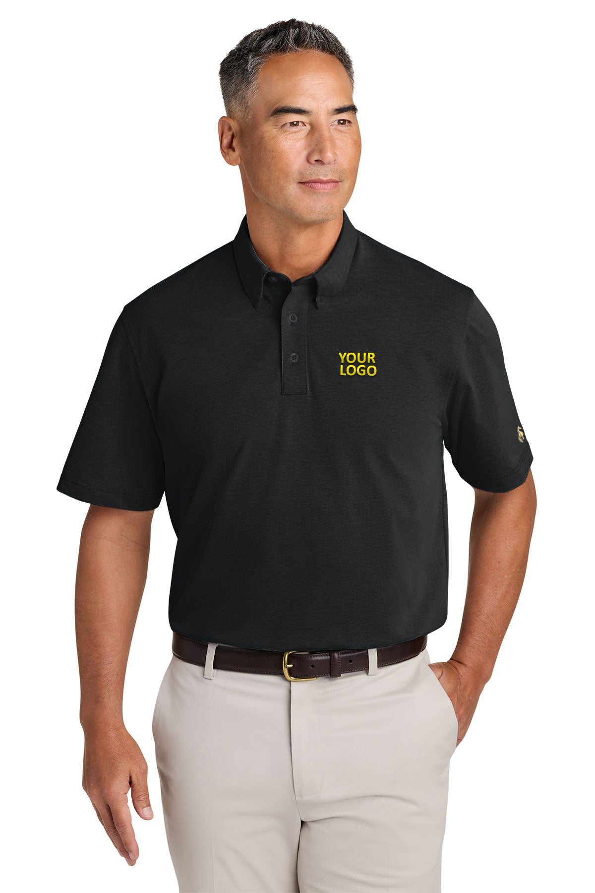 Brooks Brothers Black BB18222 custom embroidered polo shirts