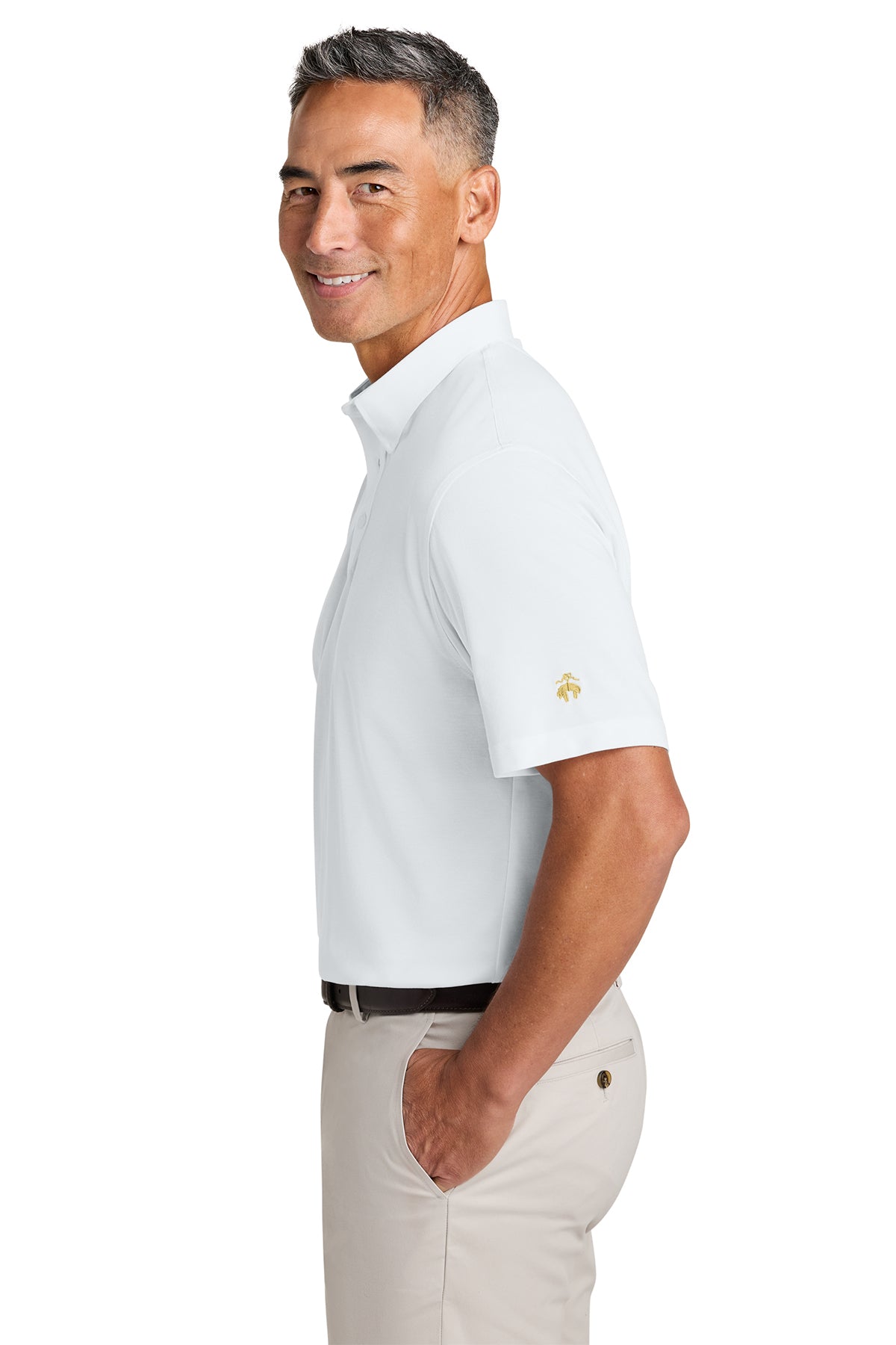 Brooks Brothers Pinpoint Pique Dress Custom Polos, White [Adam Equipment]