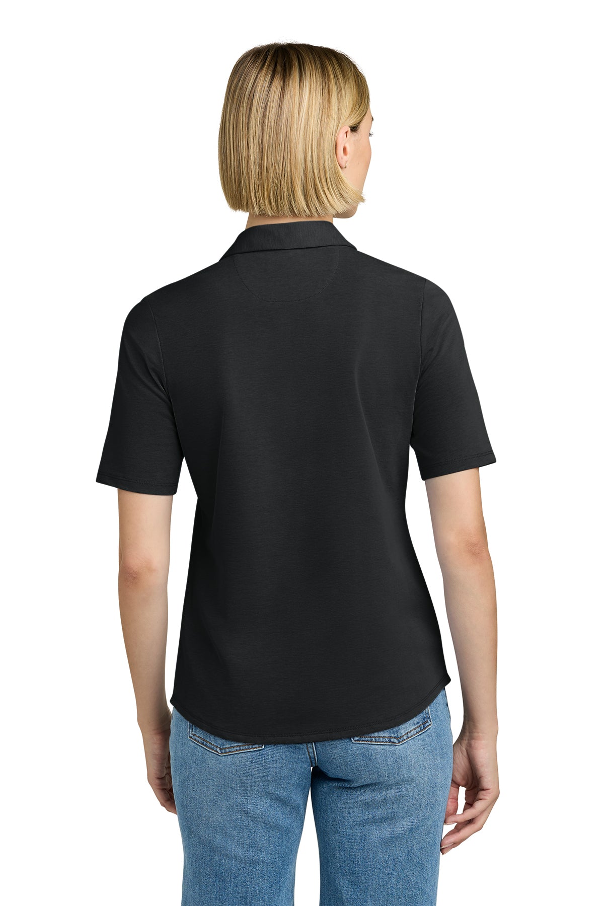 Brooks Brothers Womens Pinpoint Pique Custom Polos, Black