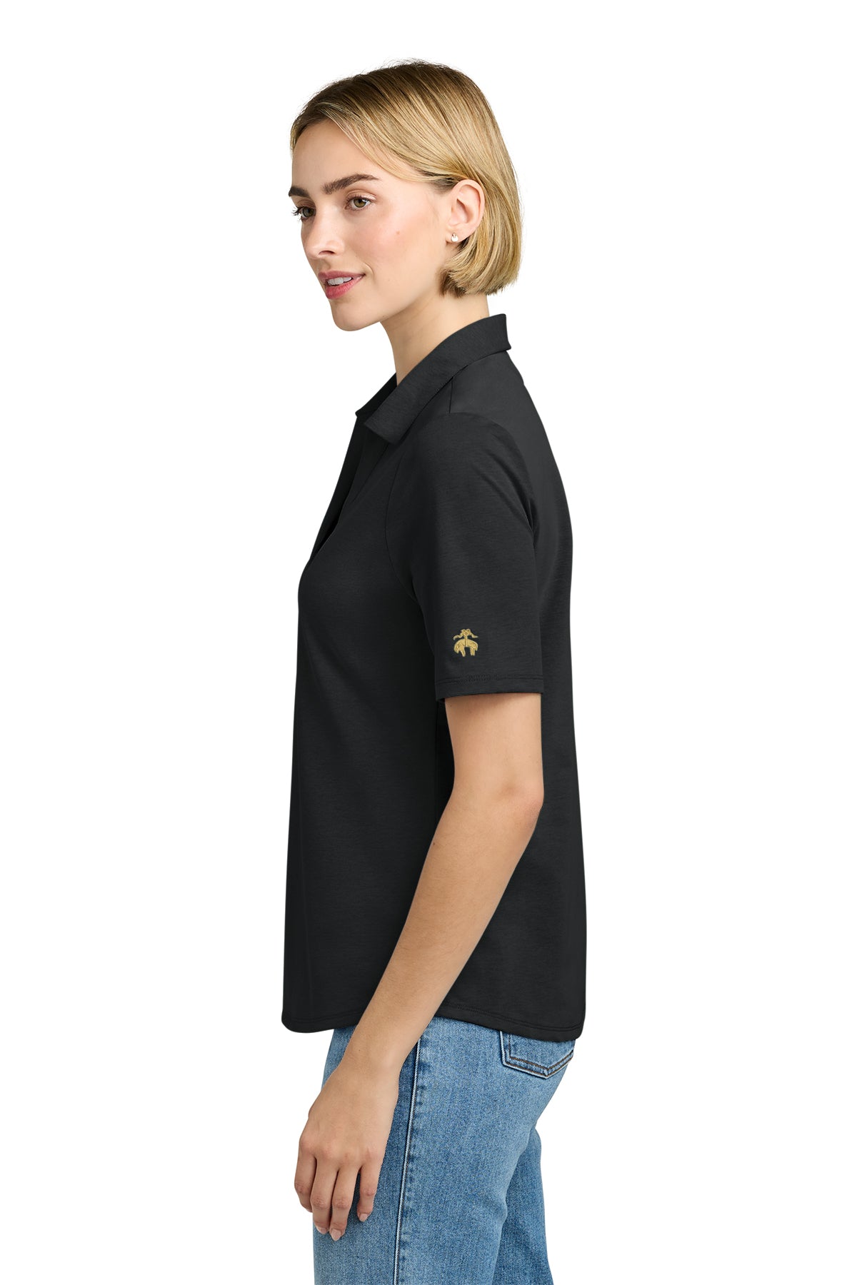 Brooks Brothers Womens Pinpoint Pique Custom Polos, Black