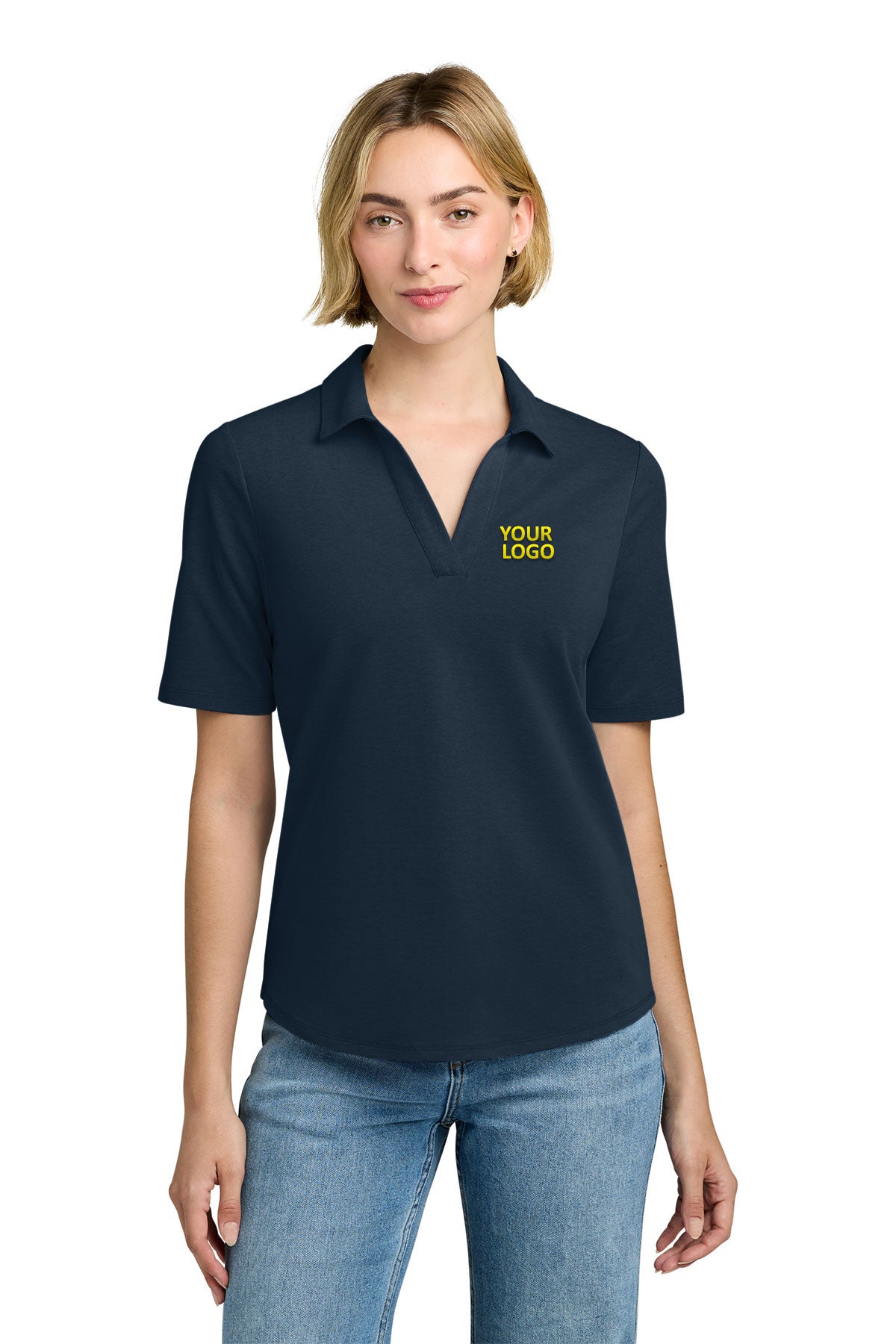 Brooks Brothers Womens Pinpoint Pique Custom Polos, Navy