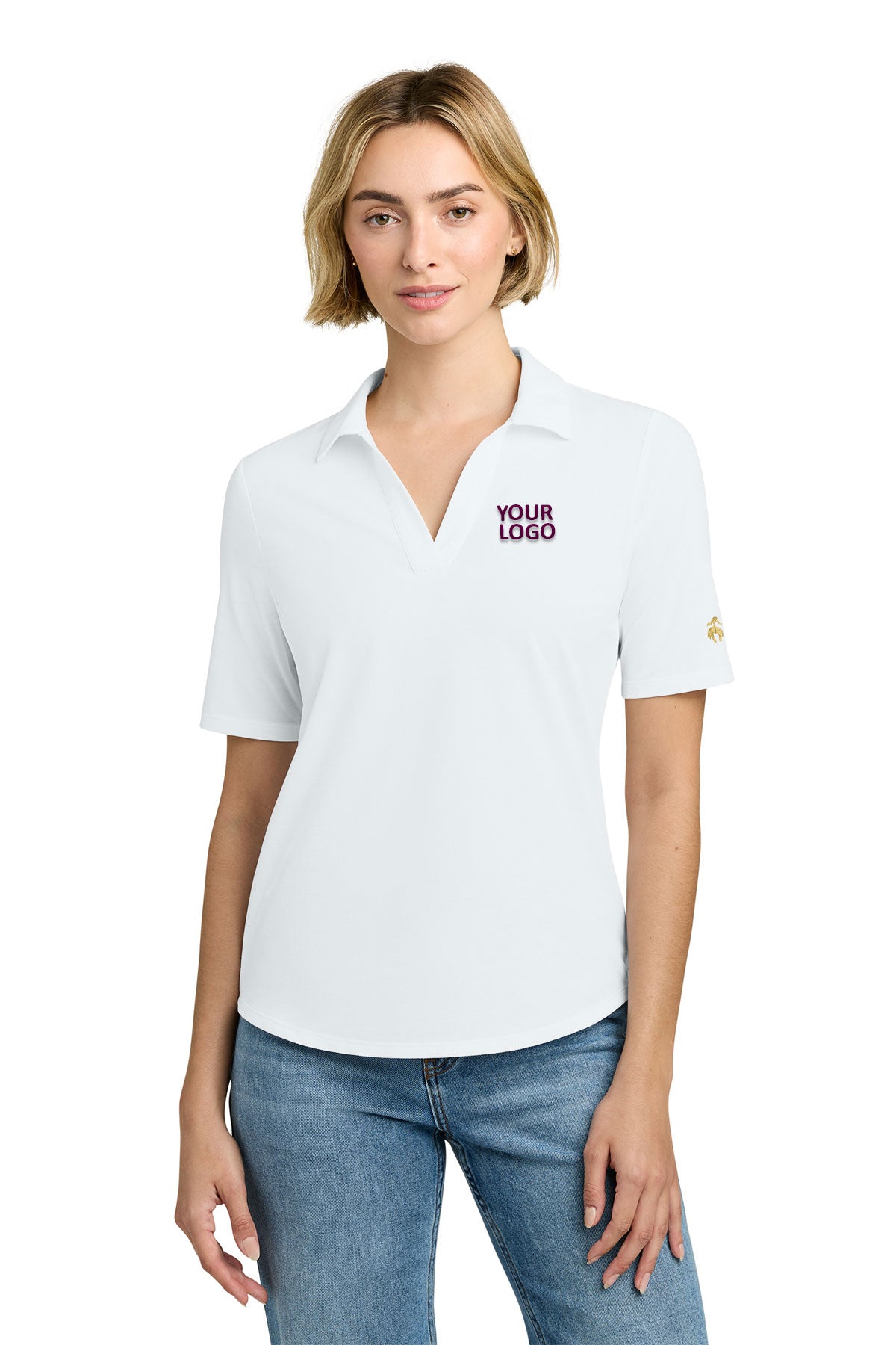 Brooks Brothers White BB18223 custom polo shirts with logo
