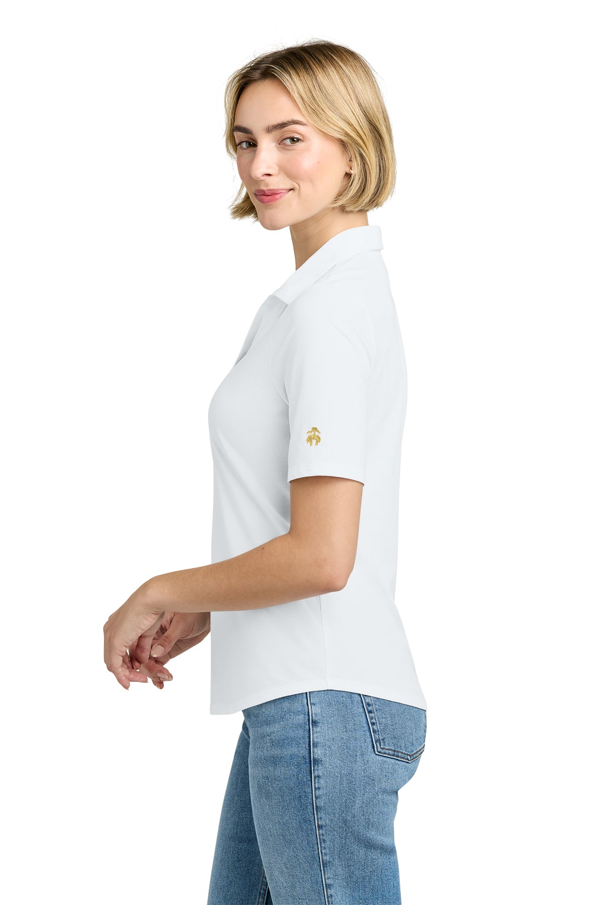 Brooks Brothers Womens Pinpoint Pique Custom Polos, White