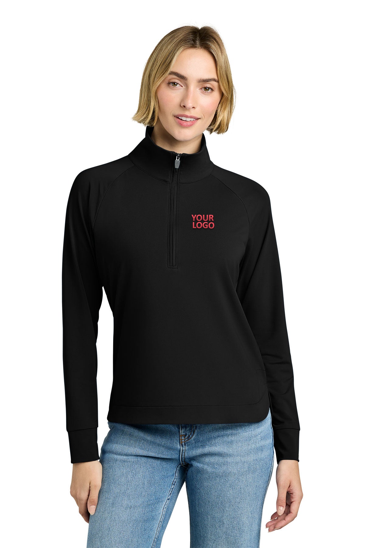 Brooks Brothers Womens Luxe Performance Custom 1/4-Zips, Deep Black