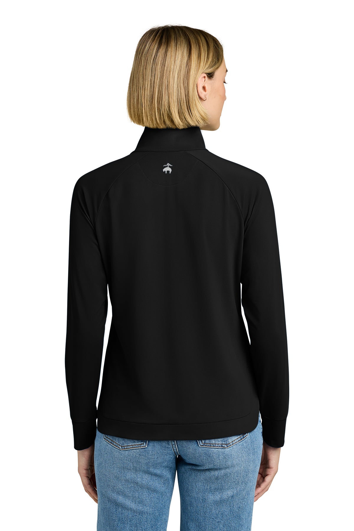 Brooks Brothers Womens Luxe Performance Custom 1/4-Zips, Deep Black