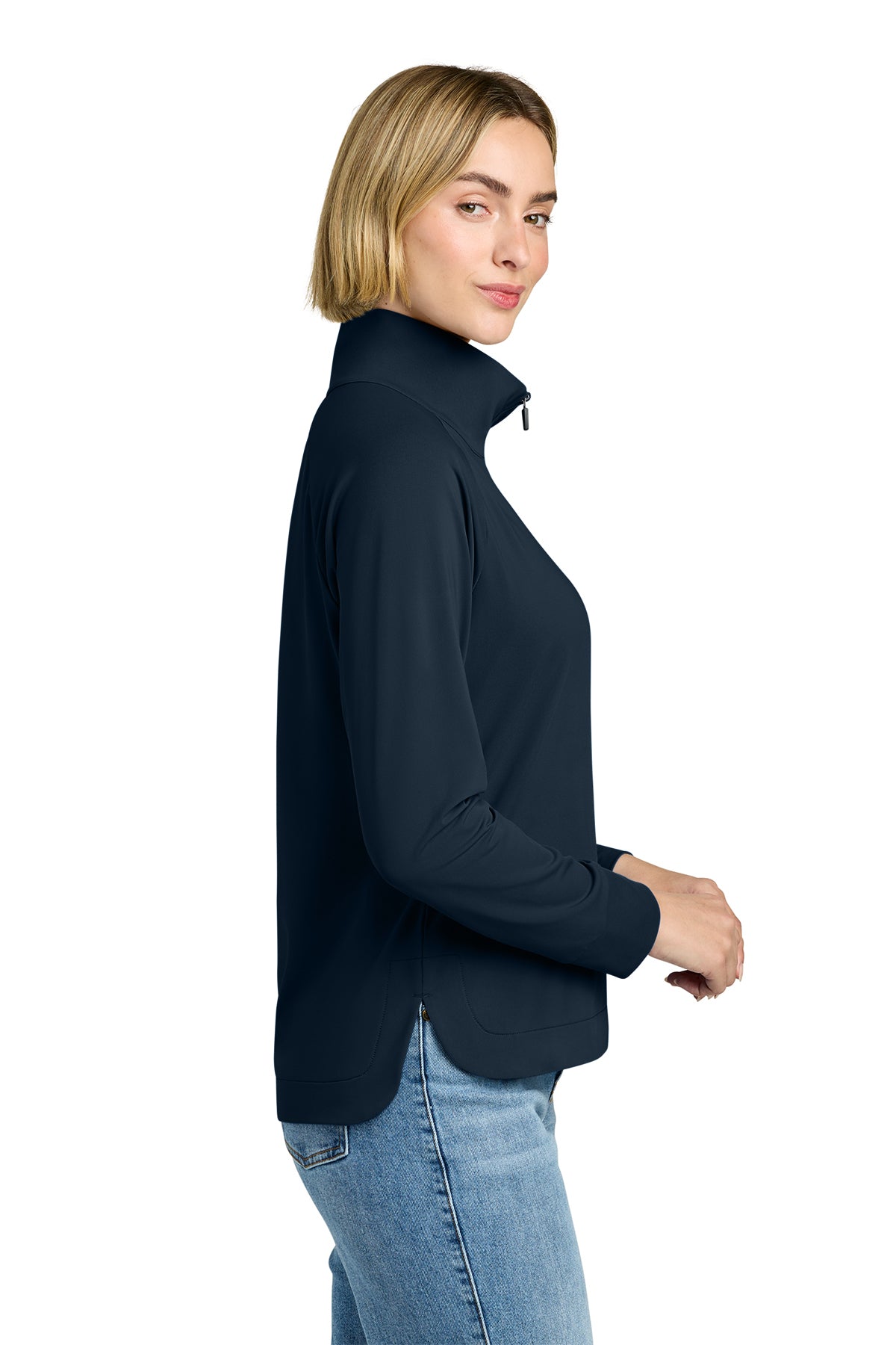 Brooks Brothers Womens Luxe Performance Custom 1/4-Zips, Navy