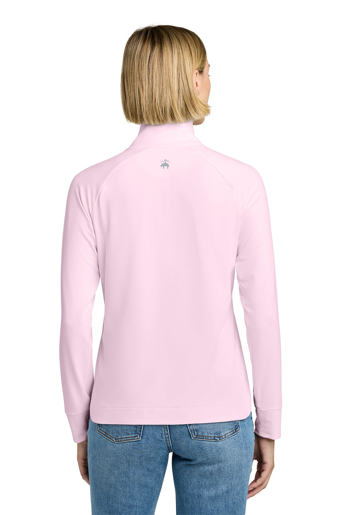 Brooks Brothers Womens Luxe Performance Custom 1/4-Zips, Pearl Pink