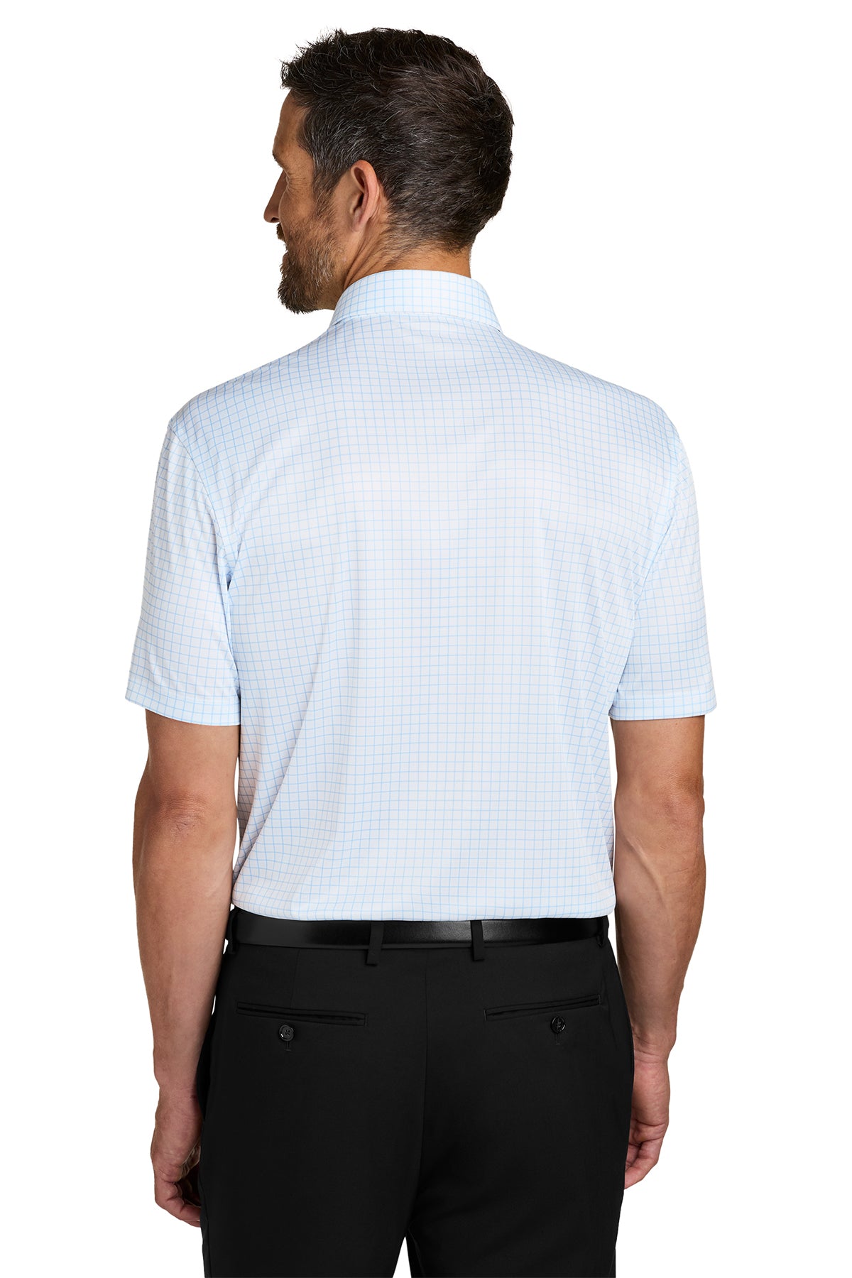 Port Authority Shirt Collar Polo, Cloud Blue Check [Osage LLC]