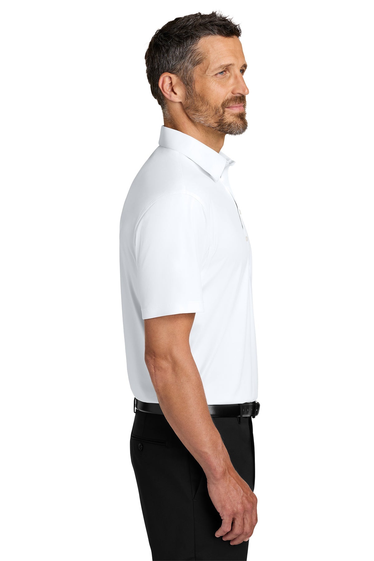 Port Authority Shirt Collar Polo, White [Solar Pile Driver]