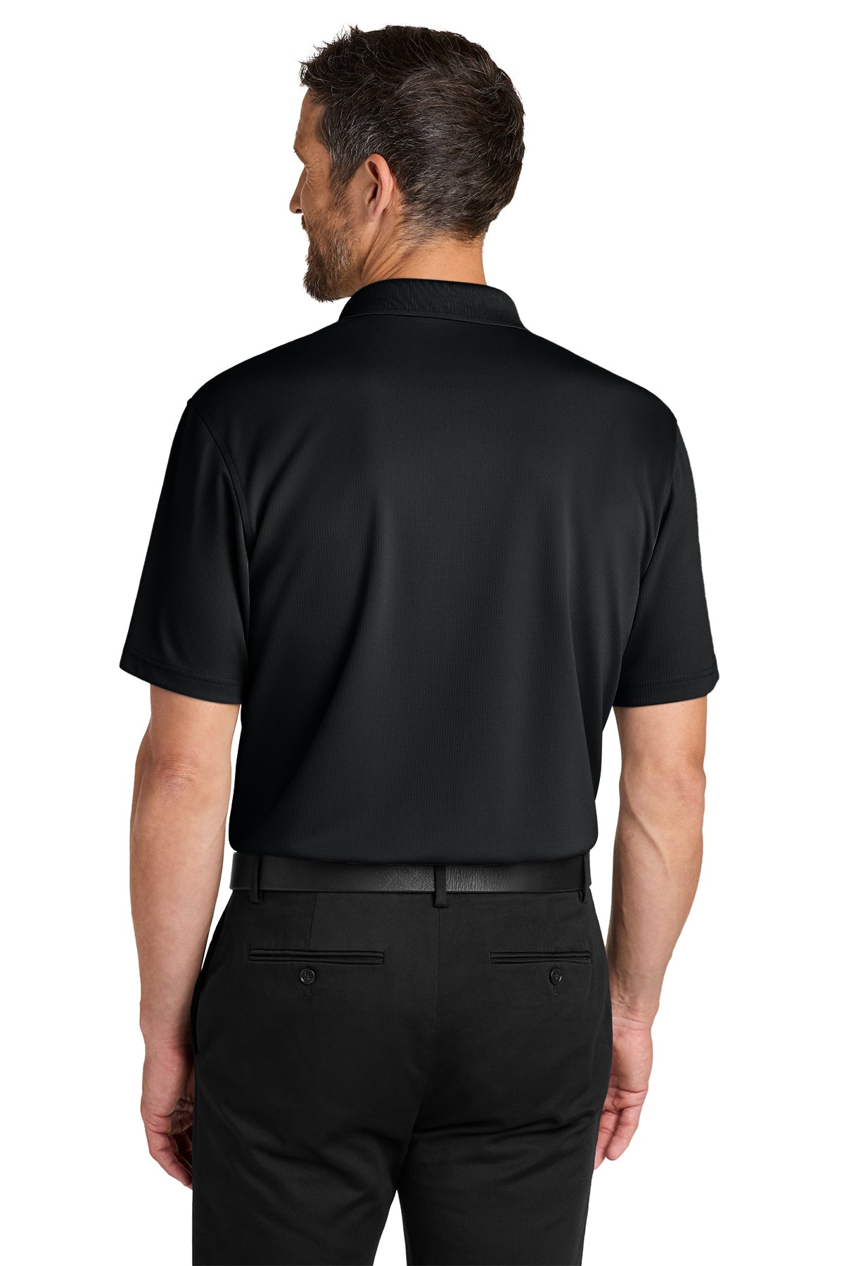 Port Authority Dry Zone Stain-Release Grid Polo, Deep Black