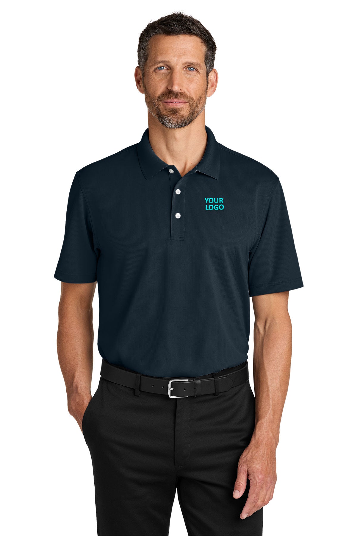 Port Authority Dry Zone Stain-Release Grid Polo, Night Navy
