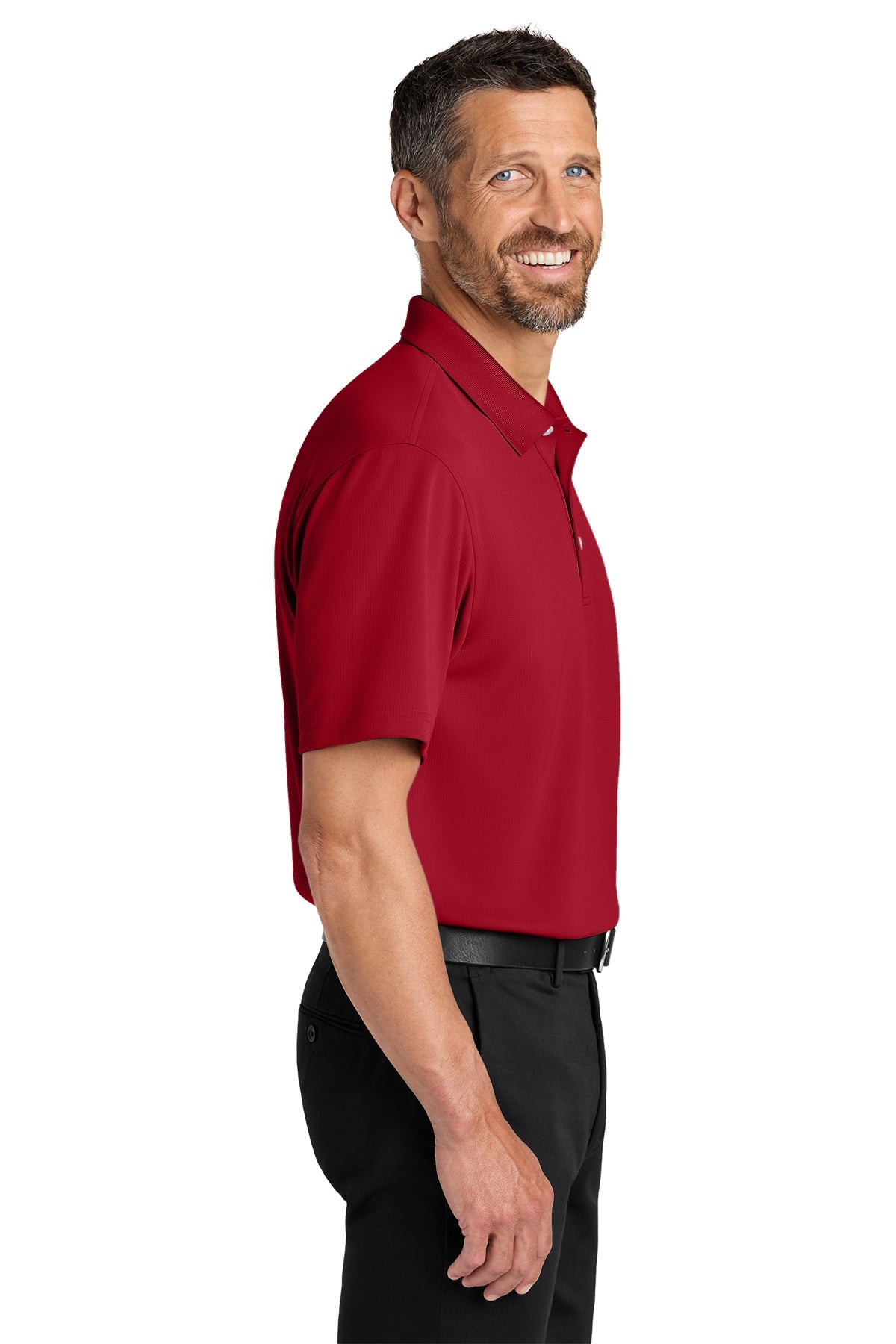 Port Authority Dry Zone Stain-Release Grid Polo, Rich Red [Fire Solutions]