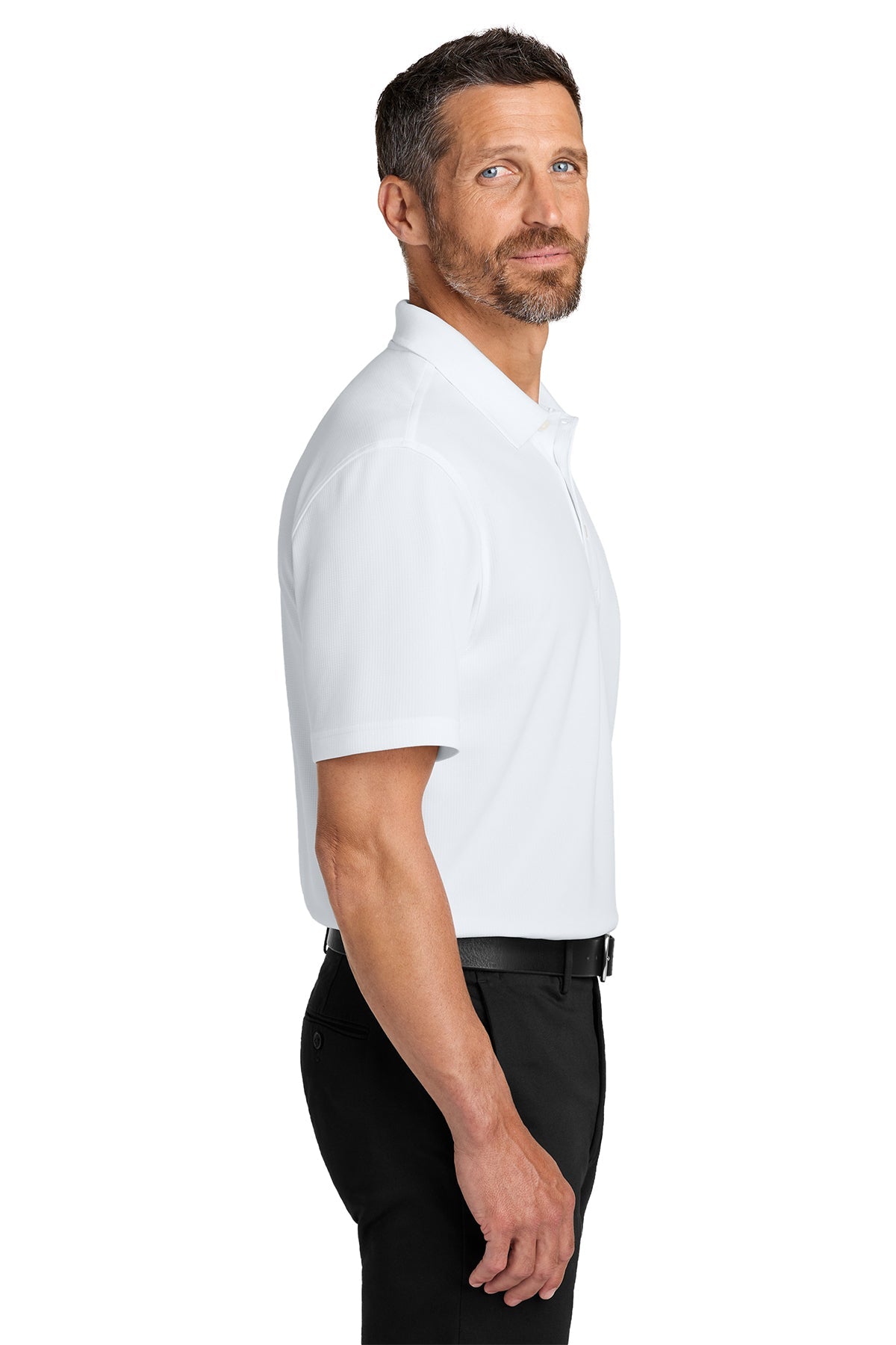 Port Authority Dry Zone Stain-Release Grid Polo, White [TW Constructors]