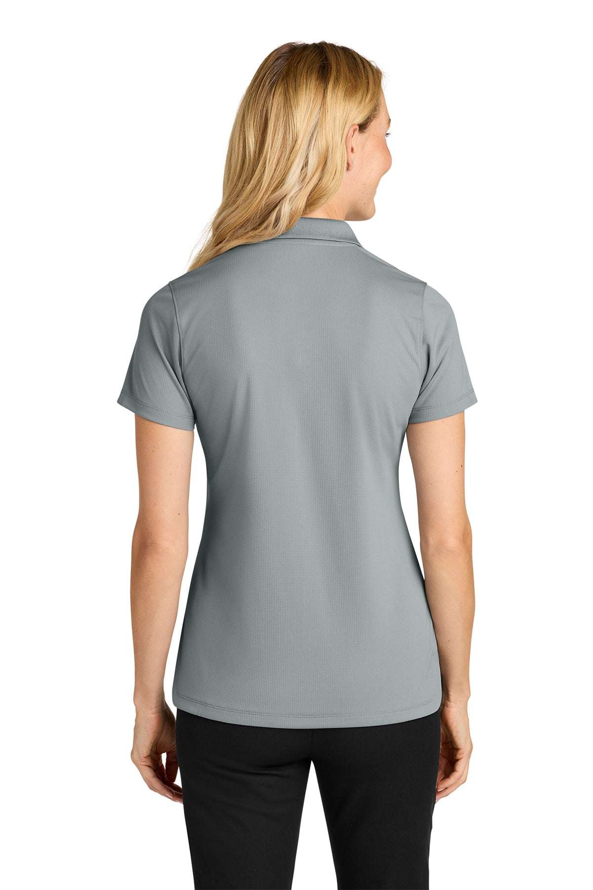 Port Authority Womens Dry Zone Stain-Release Grid Polo, Light Sterling Grey