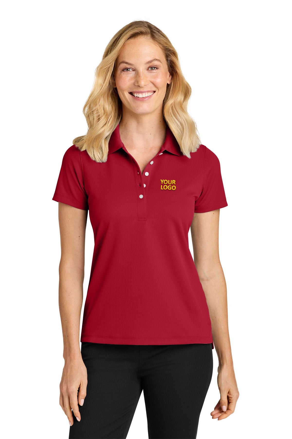 Custom Port Authority LK845 Rich Red custom polo shirts with logo