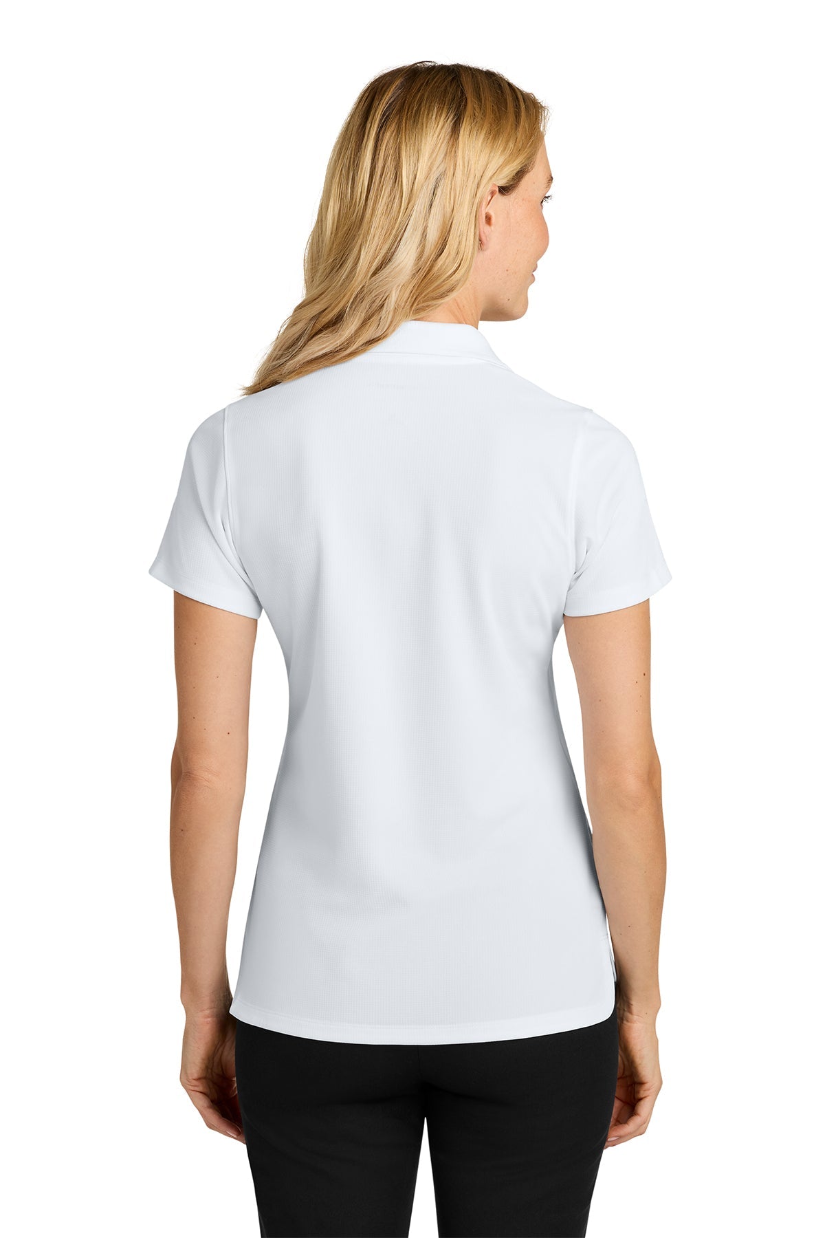 Port Authority Womens Dry Zone Stain-Release Grid Polo, White [Georgia Kickstart]