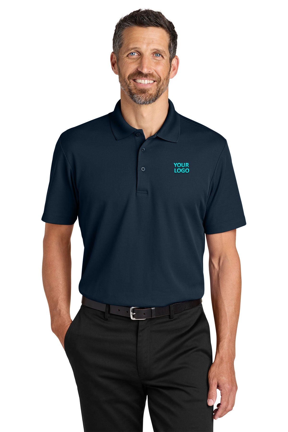 Port Authority Plaited Pique Polo, Night Navy