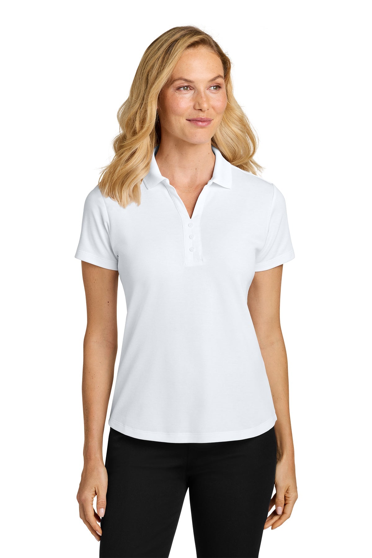 Port Authority Womens Plaited Pique Polo, White [Georgia Kickstart]