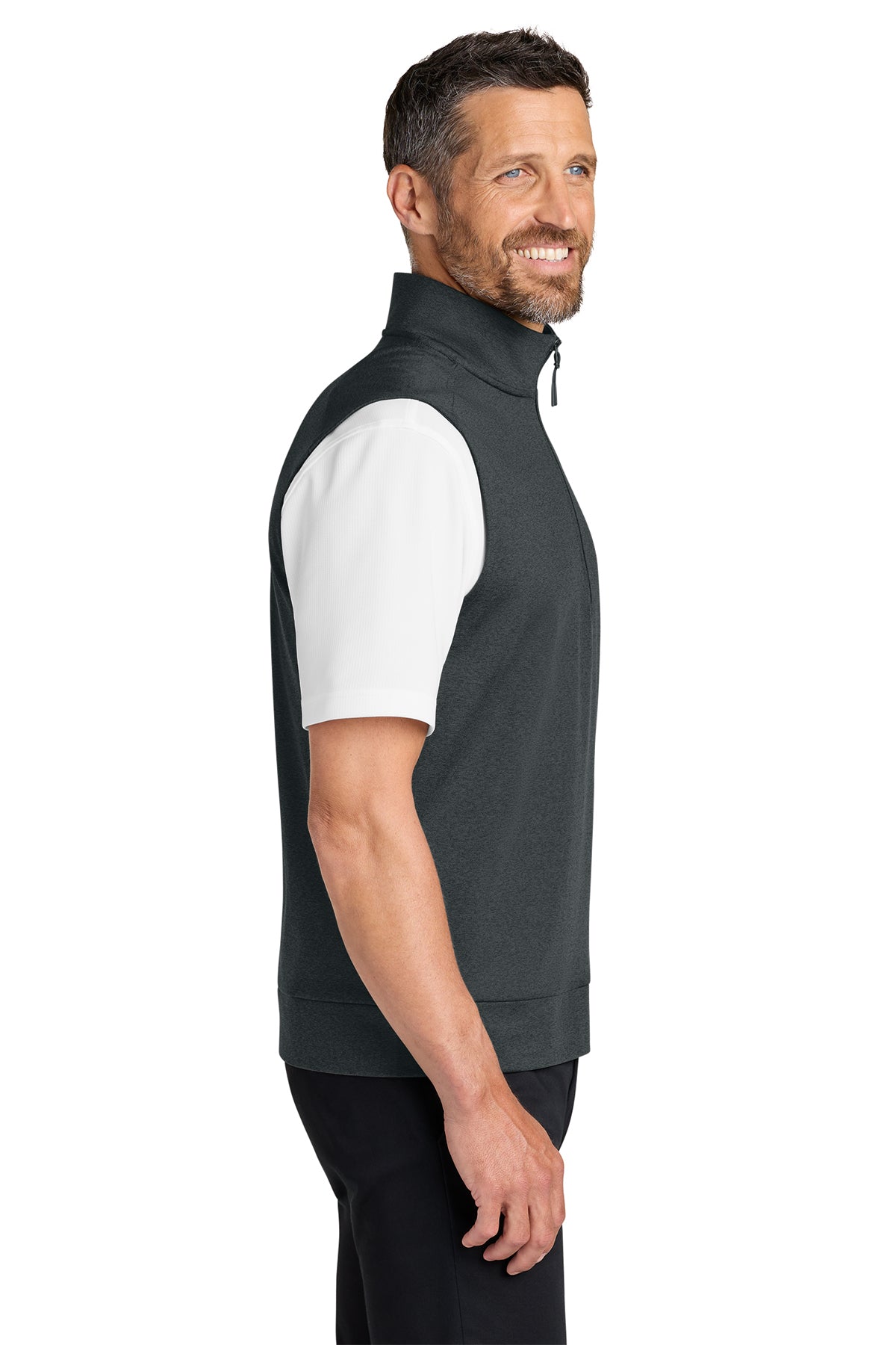 Port Authority C-FREE Double Knit 1/4-Zip Vest, Grey Steel Heather [Mechanical Solutions]