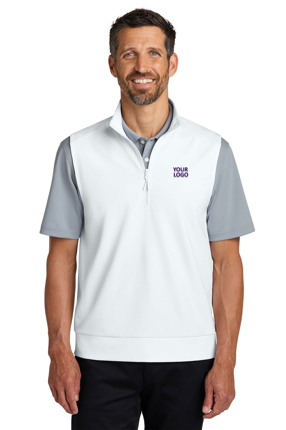 Port Authority C-FREE Double Knit 1/4-Zip Vest, White