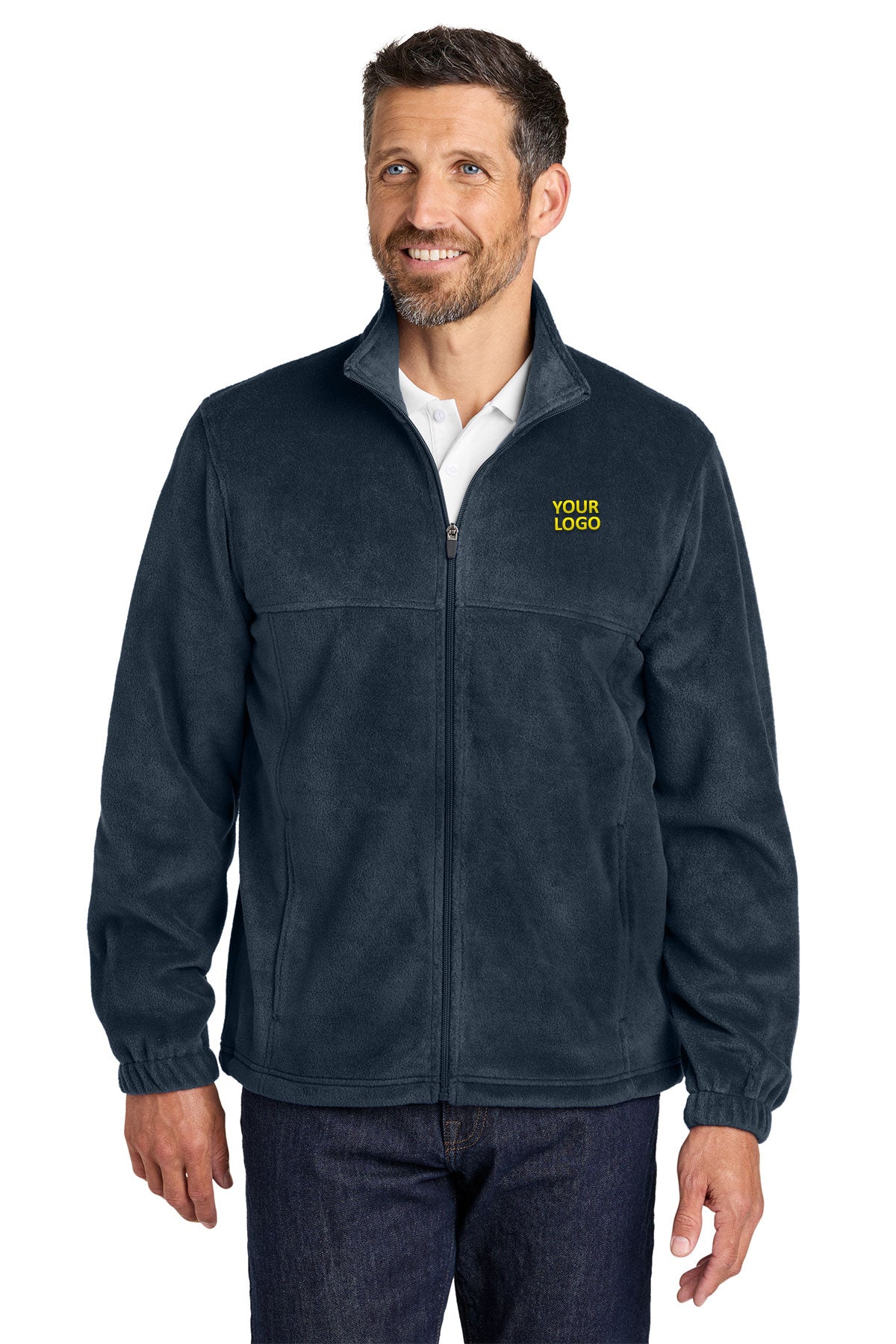 Custom Port Authority F190 Night Navy company jackets with logo
