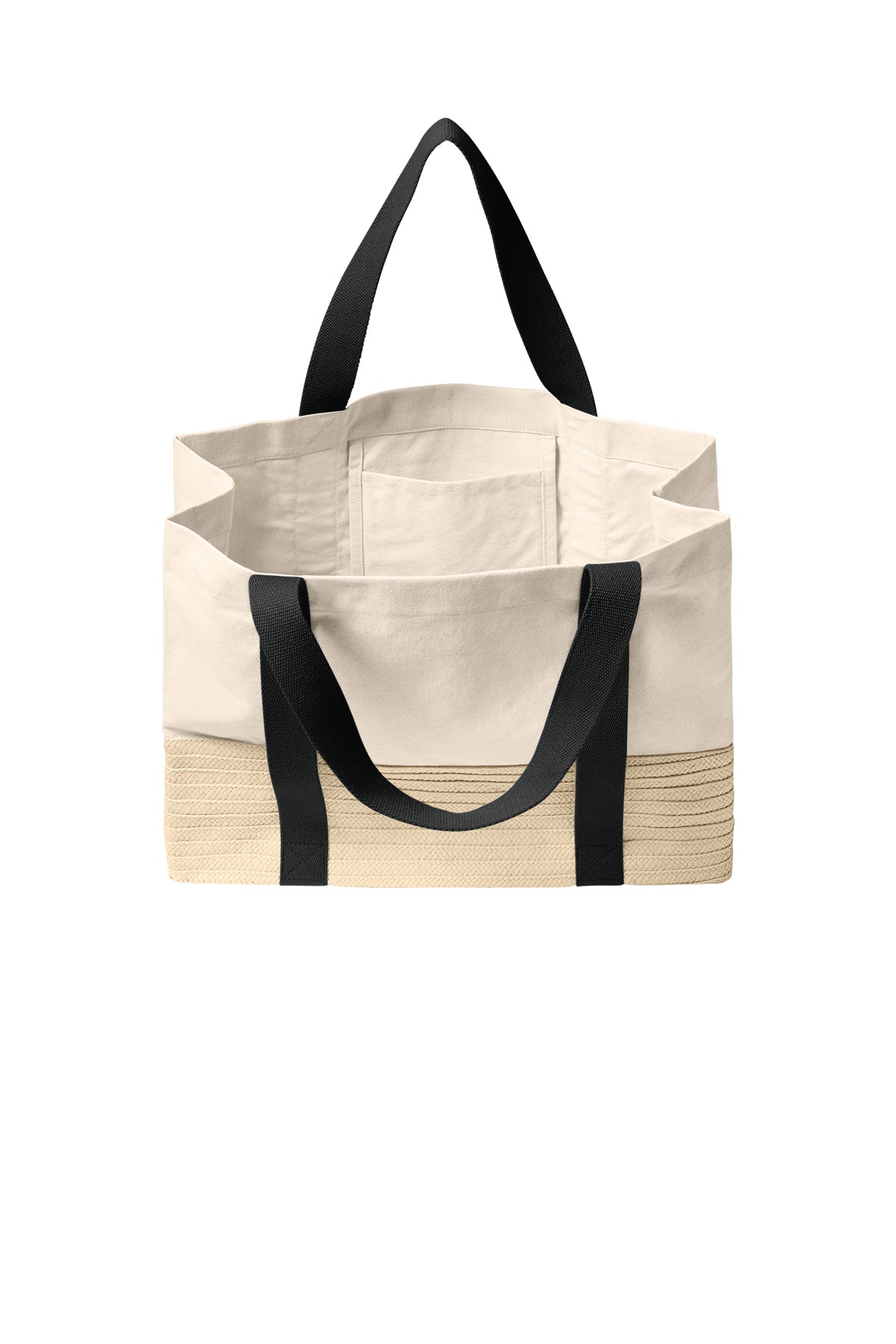 Port Authority Straw Market Tote, Deep Black [Fellowes Brands]