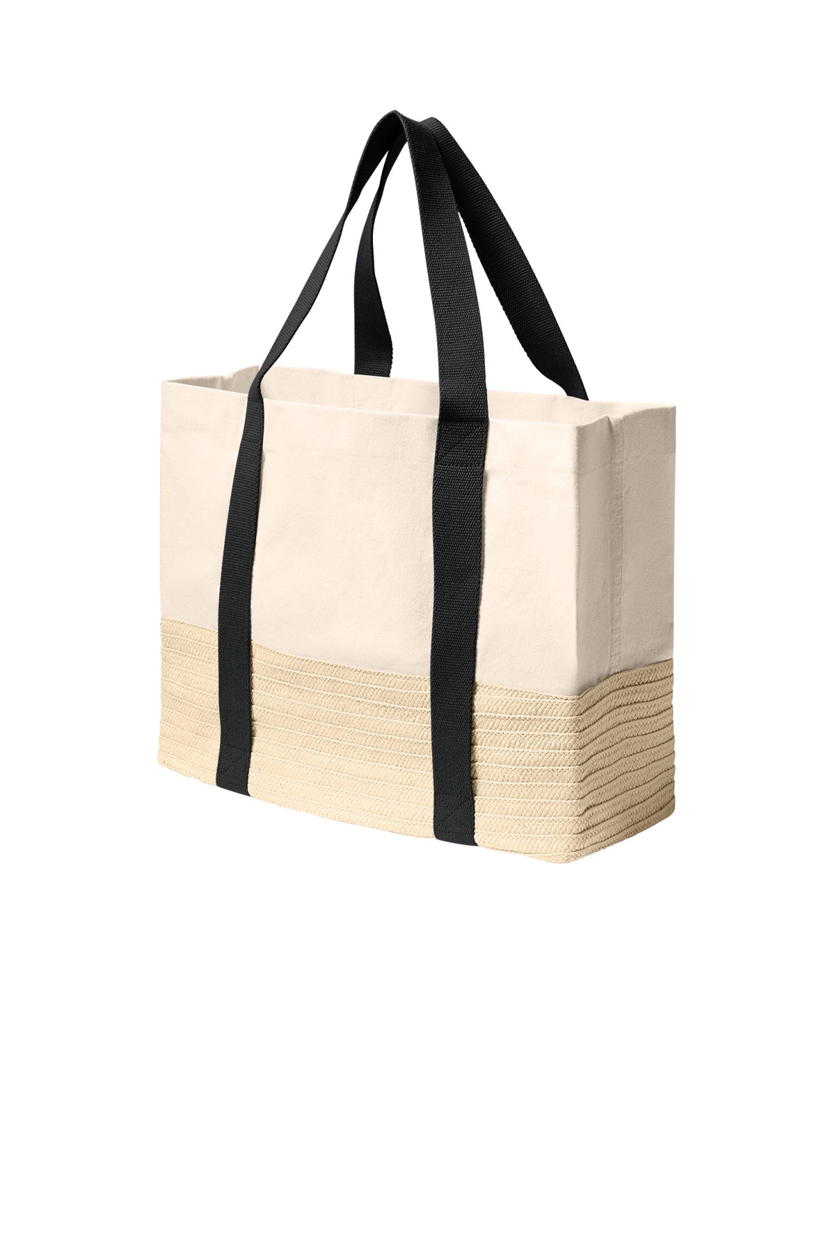 Port Authority Straw Market Tote, Deep Black [Fellowes Brands]