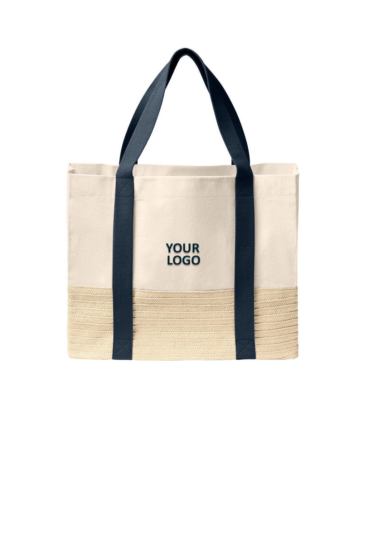 Port Authority Straw Market Tote, River Blue Navy [Dunbar]