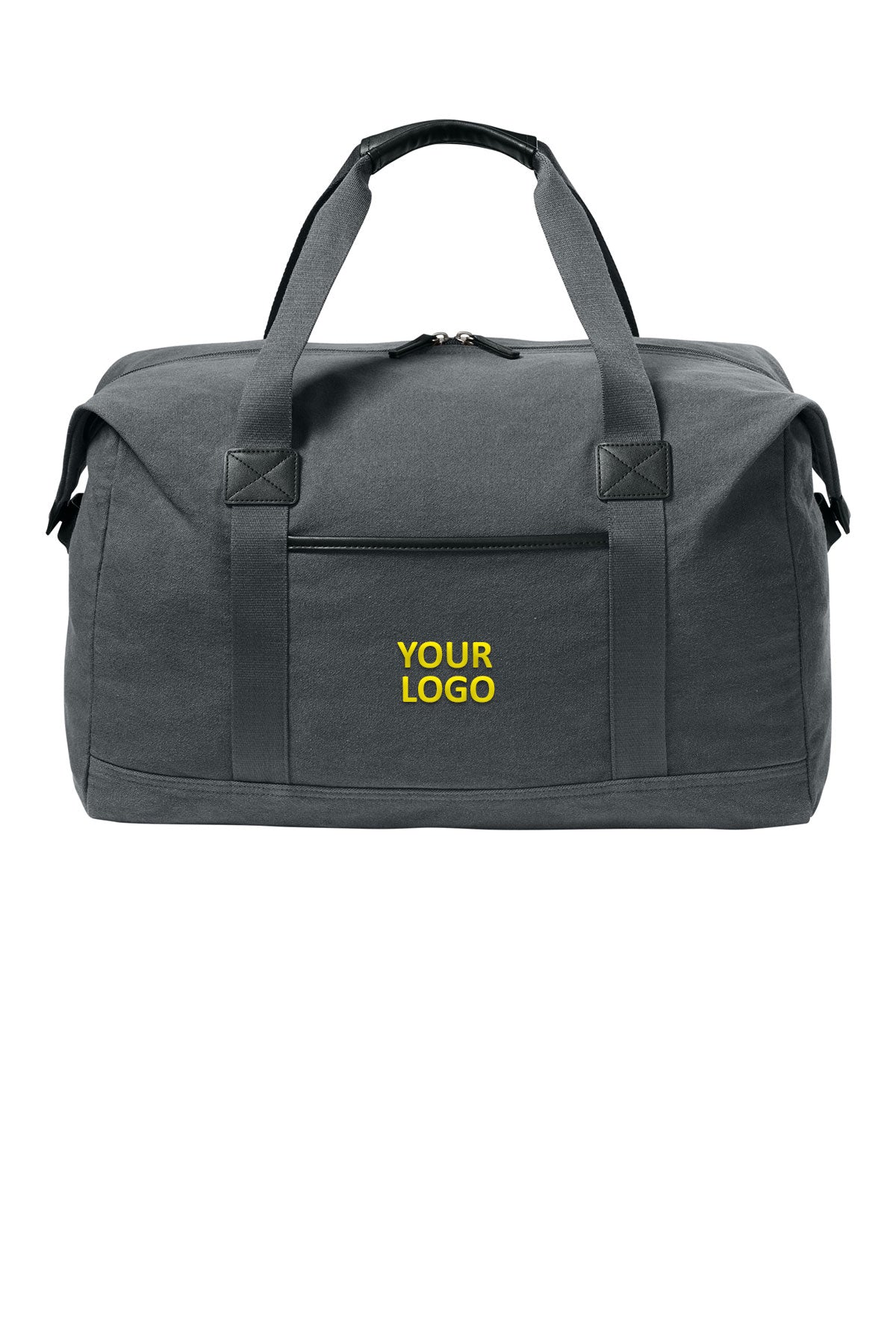 Port Authority Washed Canvas Duffel, Grey Steel