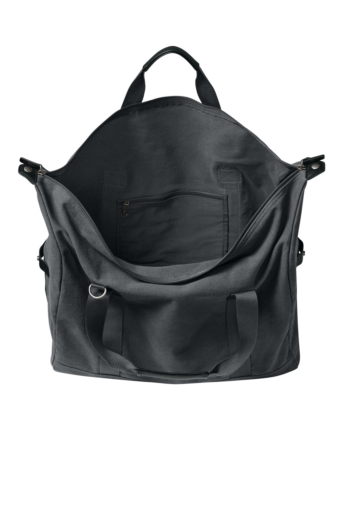 Port Authority Washed Canvas Duffel, Grey Steel