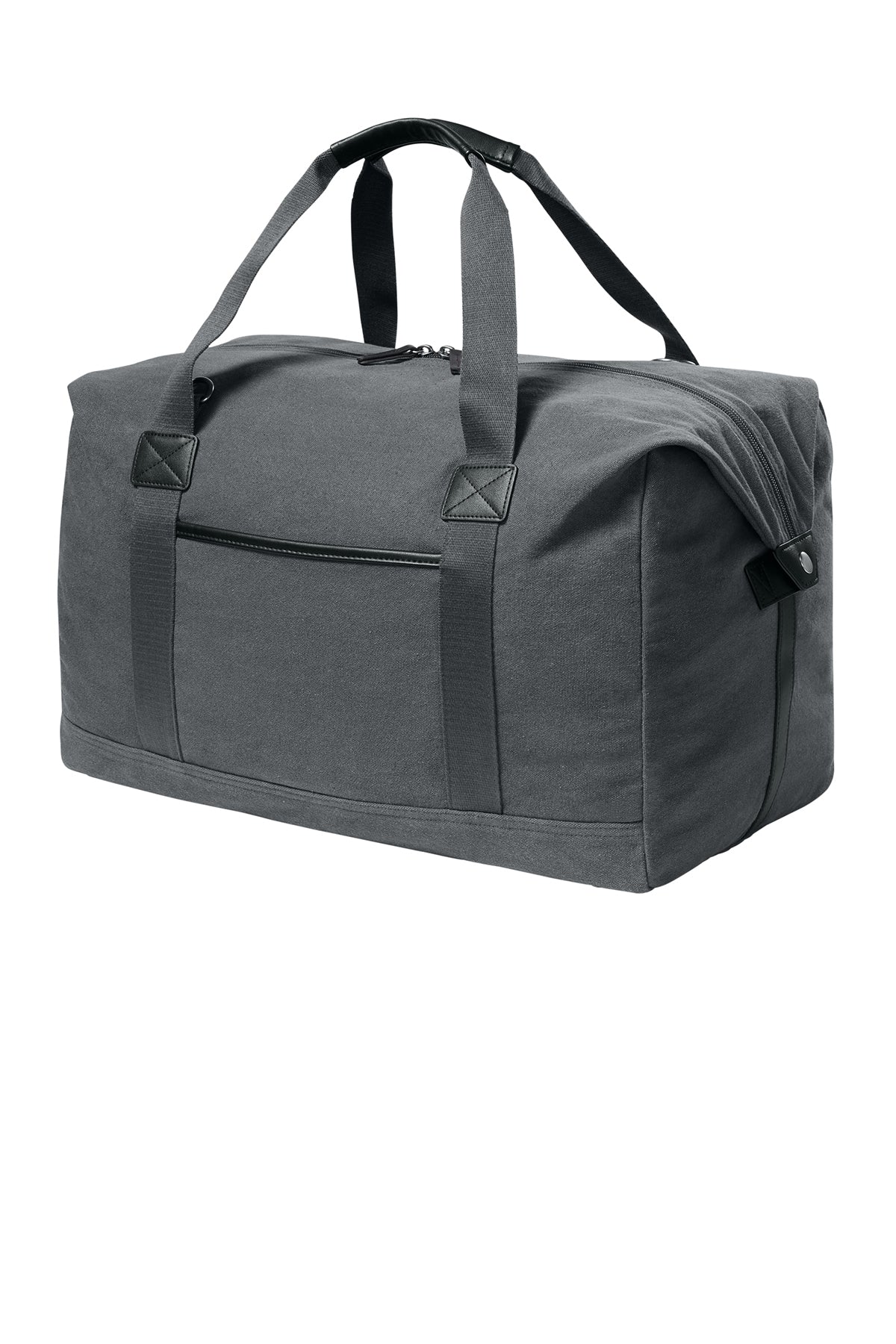 Port Authority Washed Canvas Duffel, Grey Steel