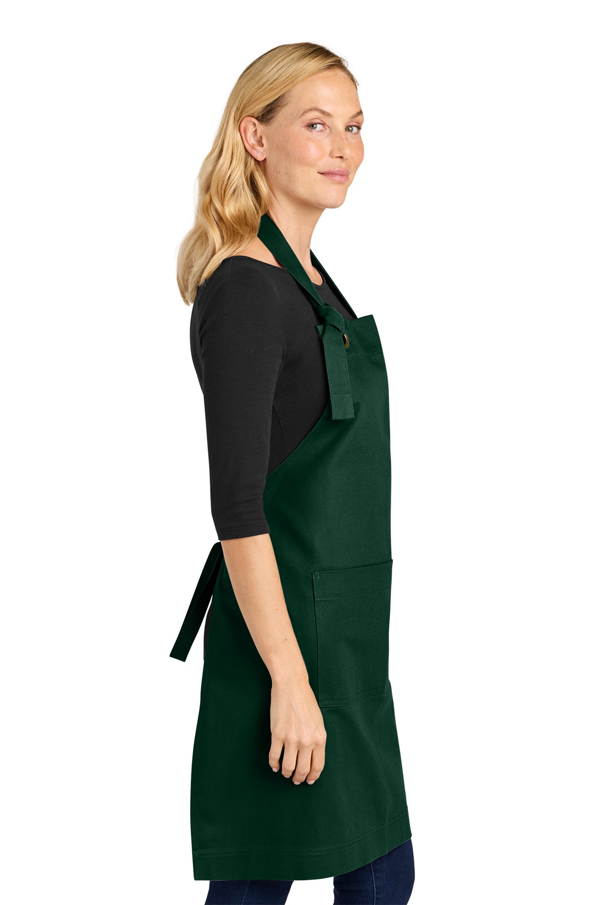 Port Authority Signature Heavy Twill Bib Apron, Dark Green