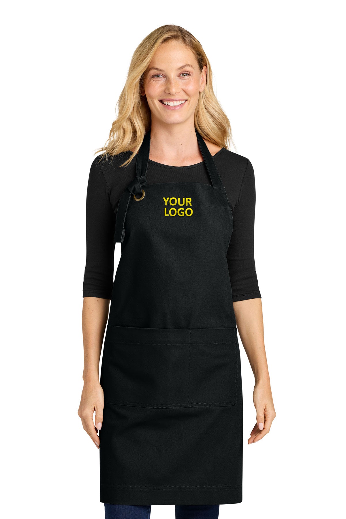 Port Authority Signature Heavy Twill Bib Apron, Deep Black