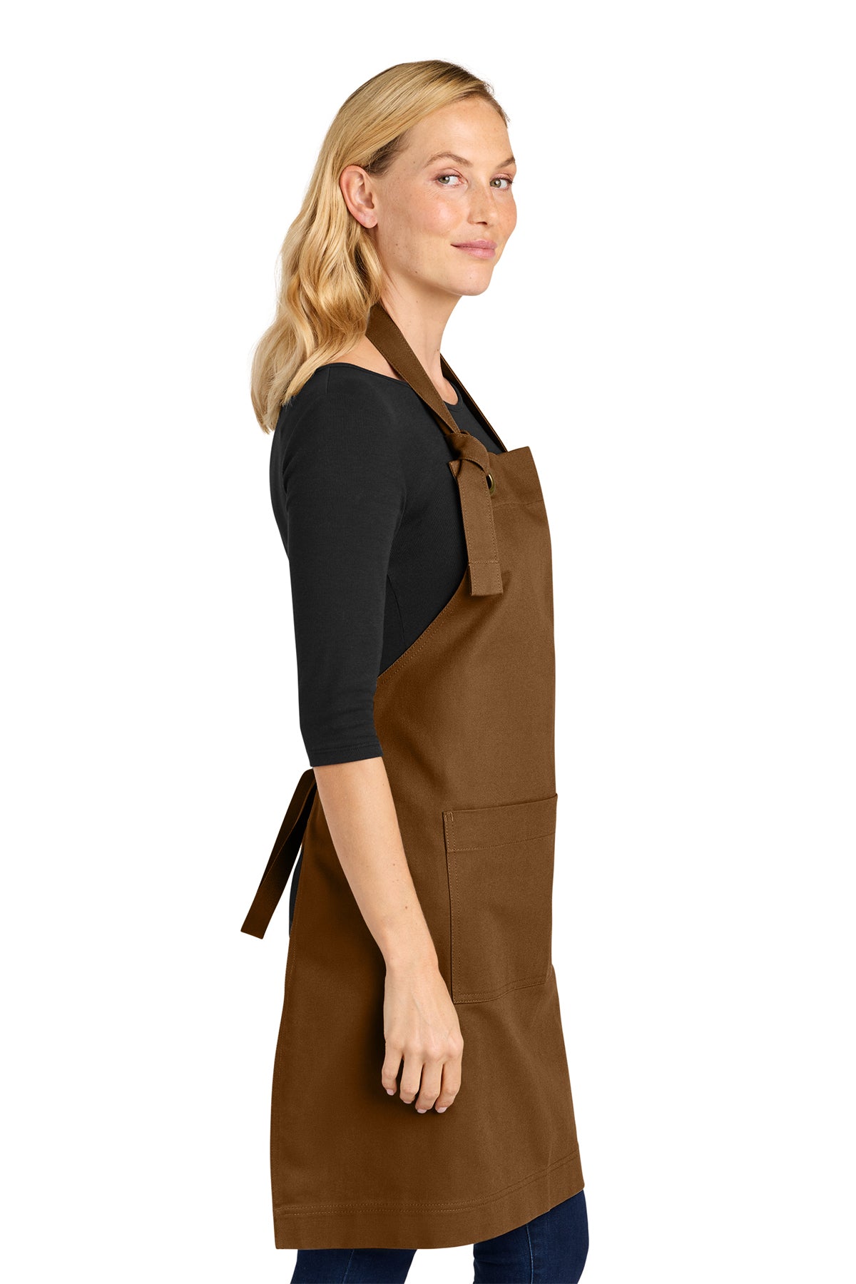 Port Authority Signature Heavy Twill Bib Apron, Duck Brown
