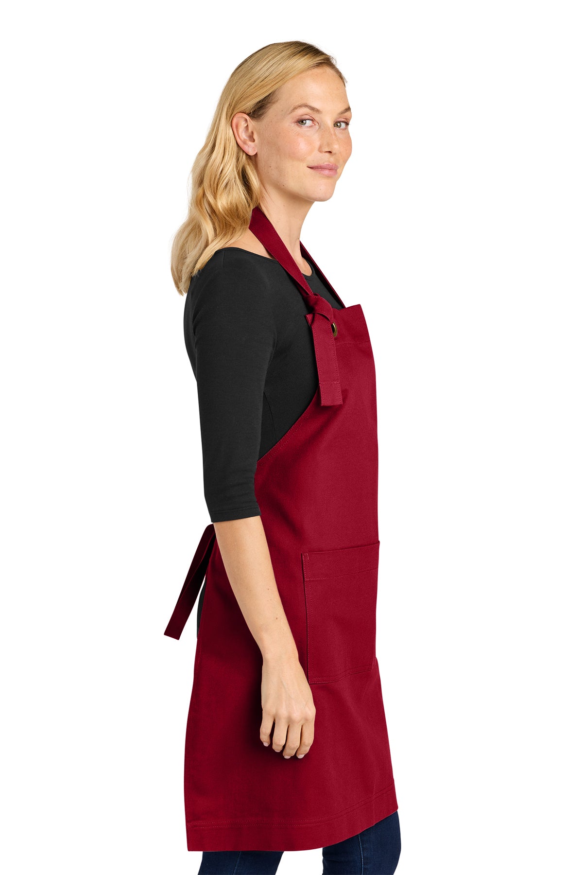 Port Authority Signature Heavy Twill Bib Apron, Rich Red