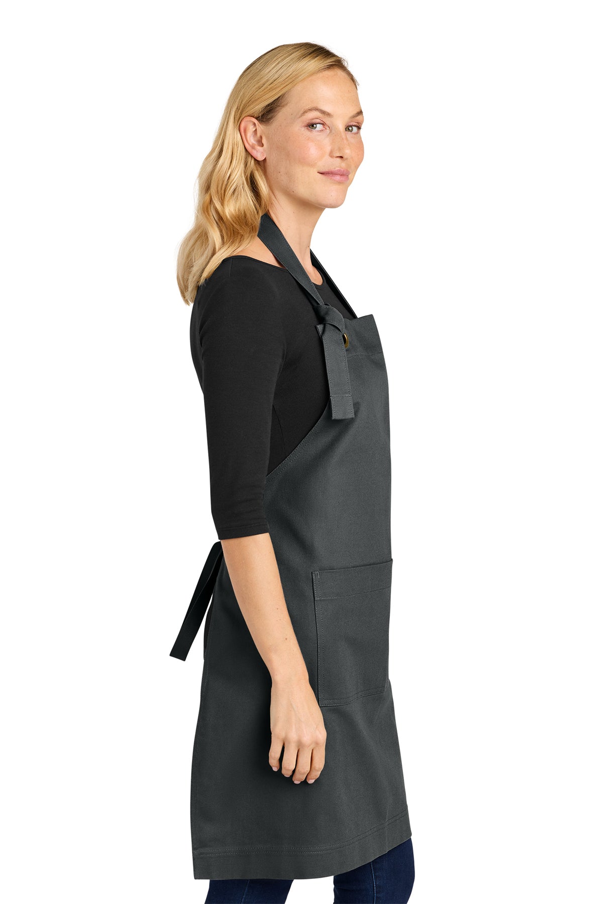 Port Authority Signature Heavy Twill Bib Apron, Storm Grey