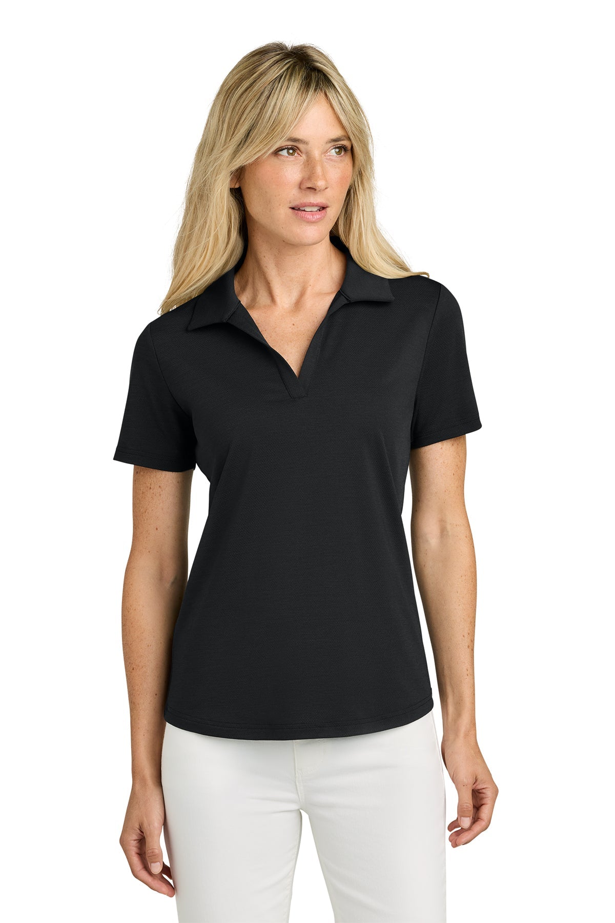 TravisMathew Womens Onward Custom Polos, Black [Fire Solutions]