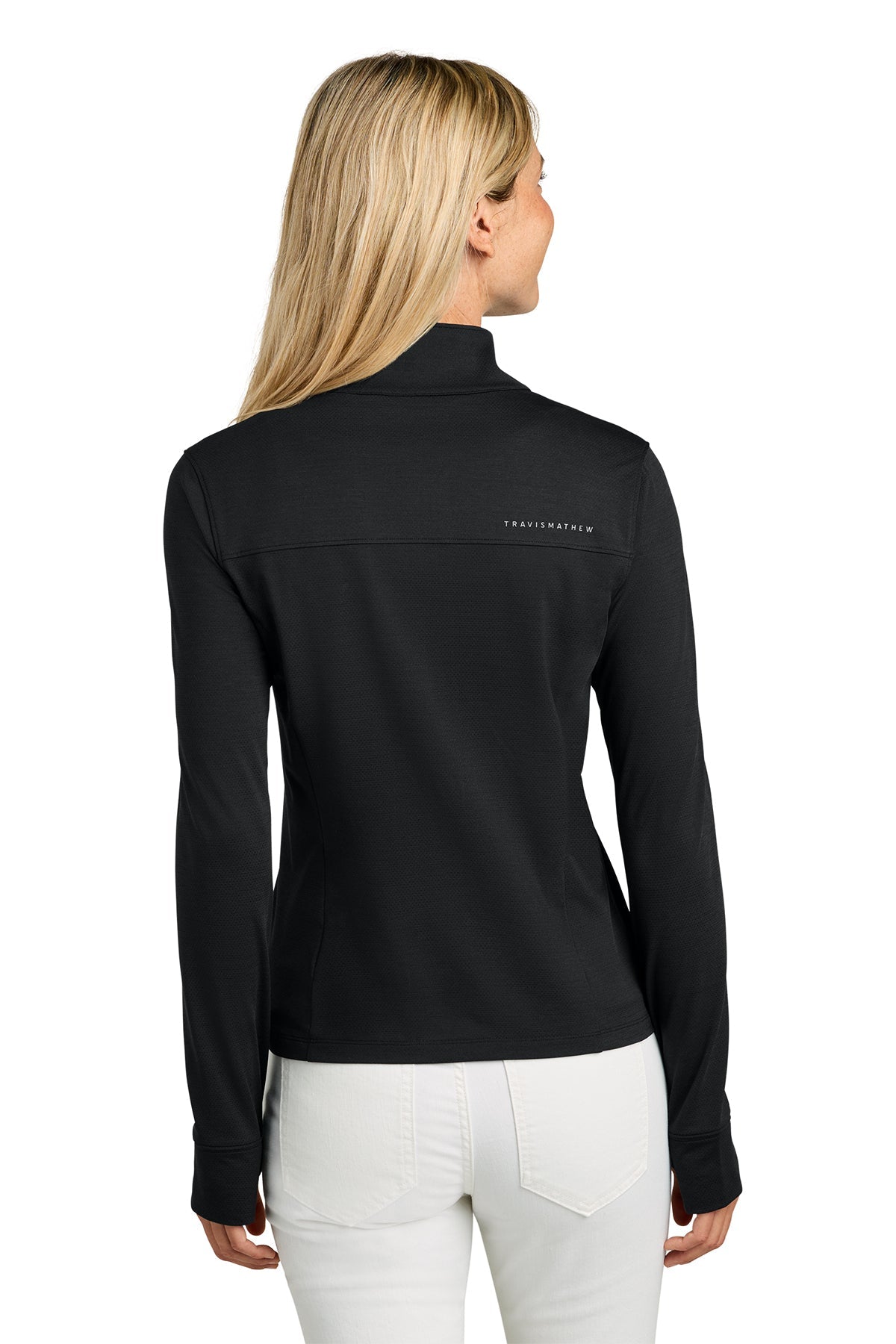 TravisMathew Womens Onward Custom 1/2-Zips, Black [Fire Solutions]