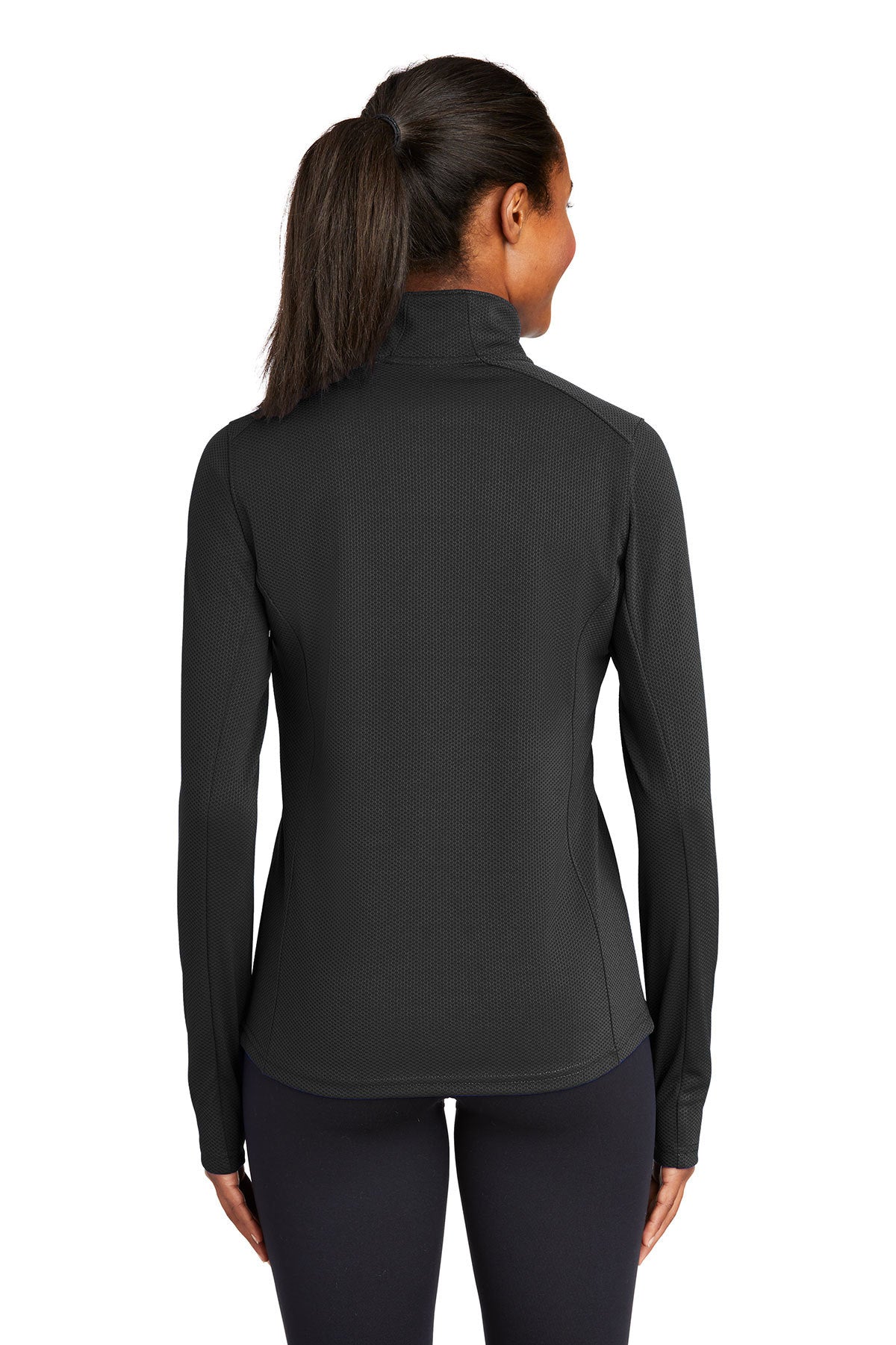 Sport-Tek Ladies Sport-Wick Textured Custom 1/4-Zip Pullovers, Black [Harris & Associates]