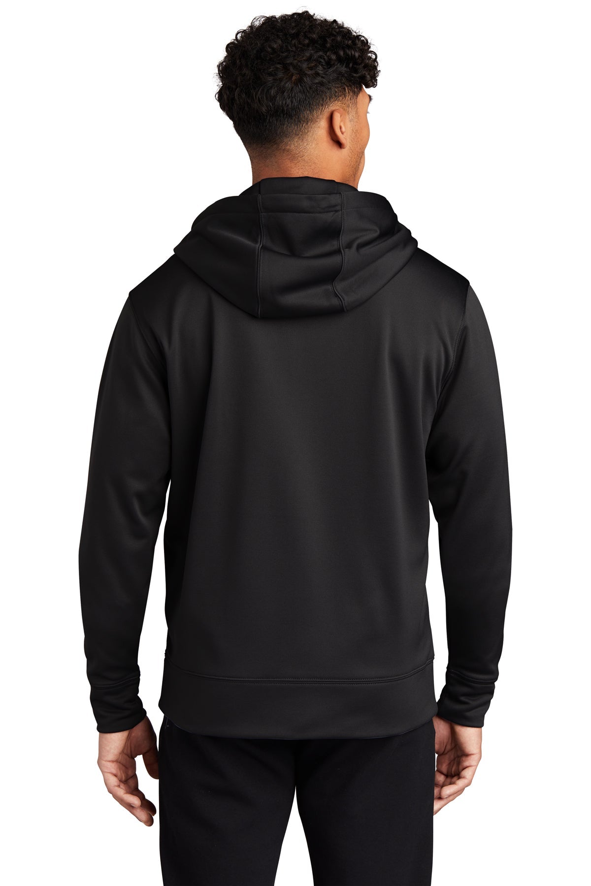 Sport-Tek Sport-Wick Fleece Custom Full-Zip Hooded Jackets, Black [Olive Crest]
