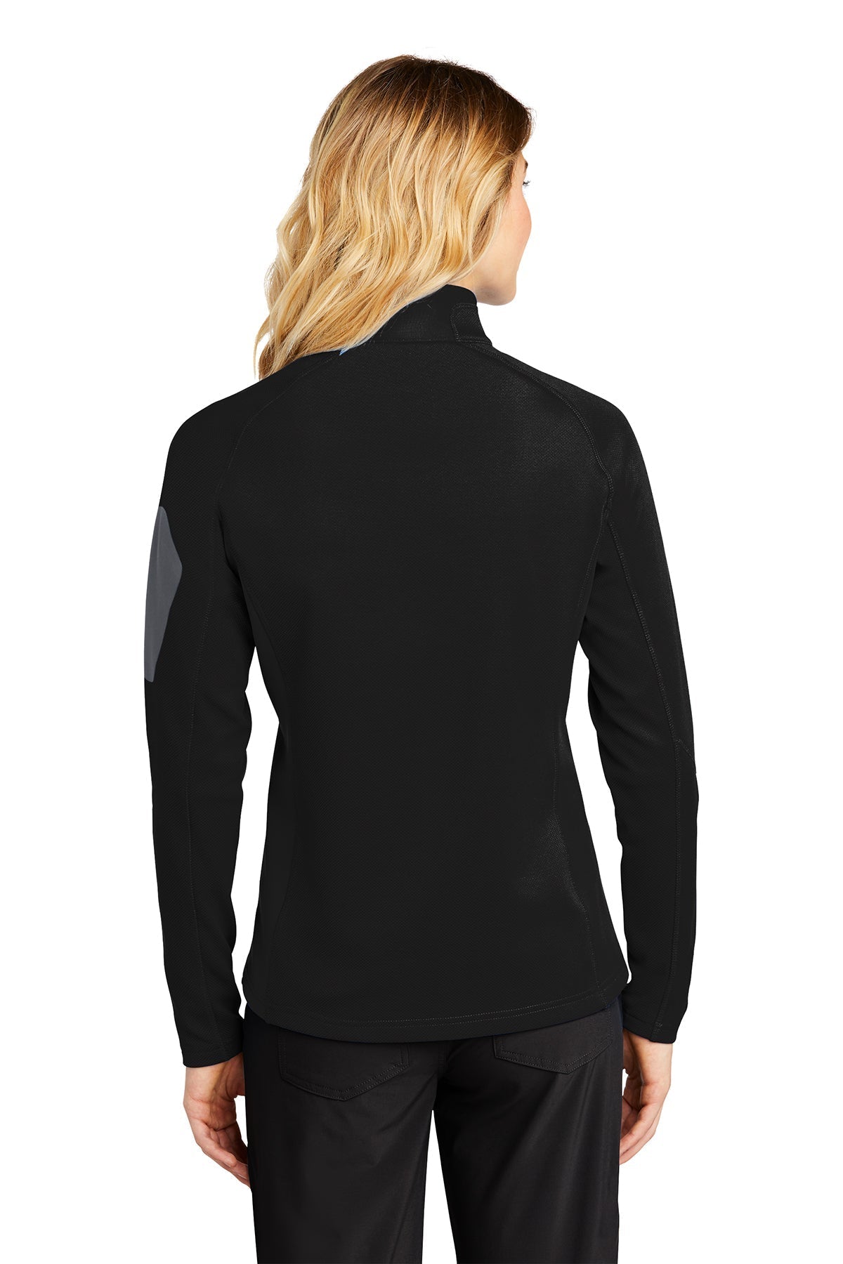 Eddie Bauer Ladies Branded Half-Zip Performance Fleece, Black [Allendale Machinery Systems]